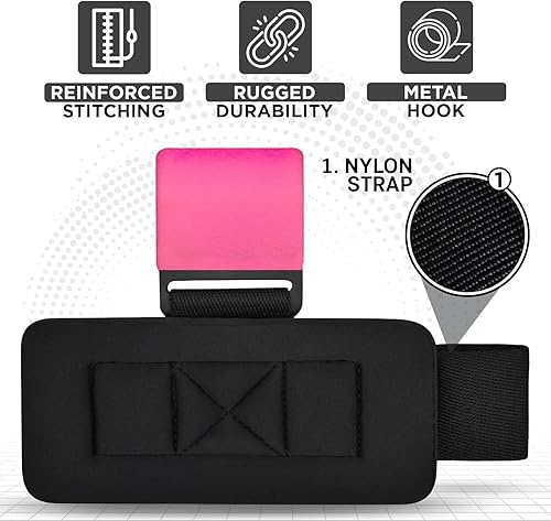 Miniatura 4 de WYOX Ganchos de levantamiento de pesas para hombres y mujeres (par) - Correas de soporte de muñeca resistentes con ganchos para peso muerto