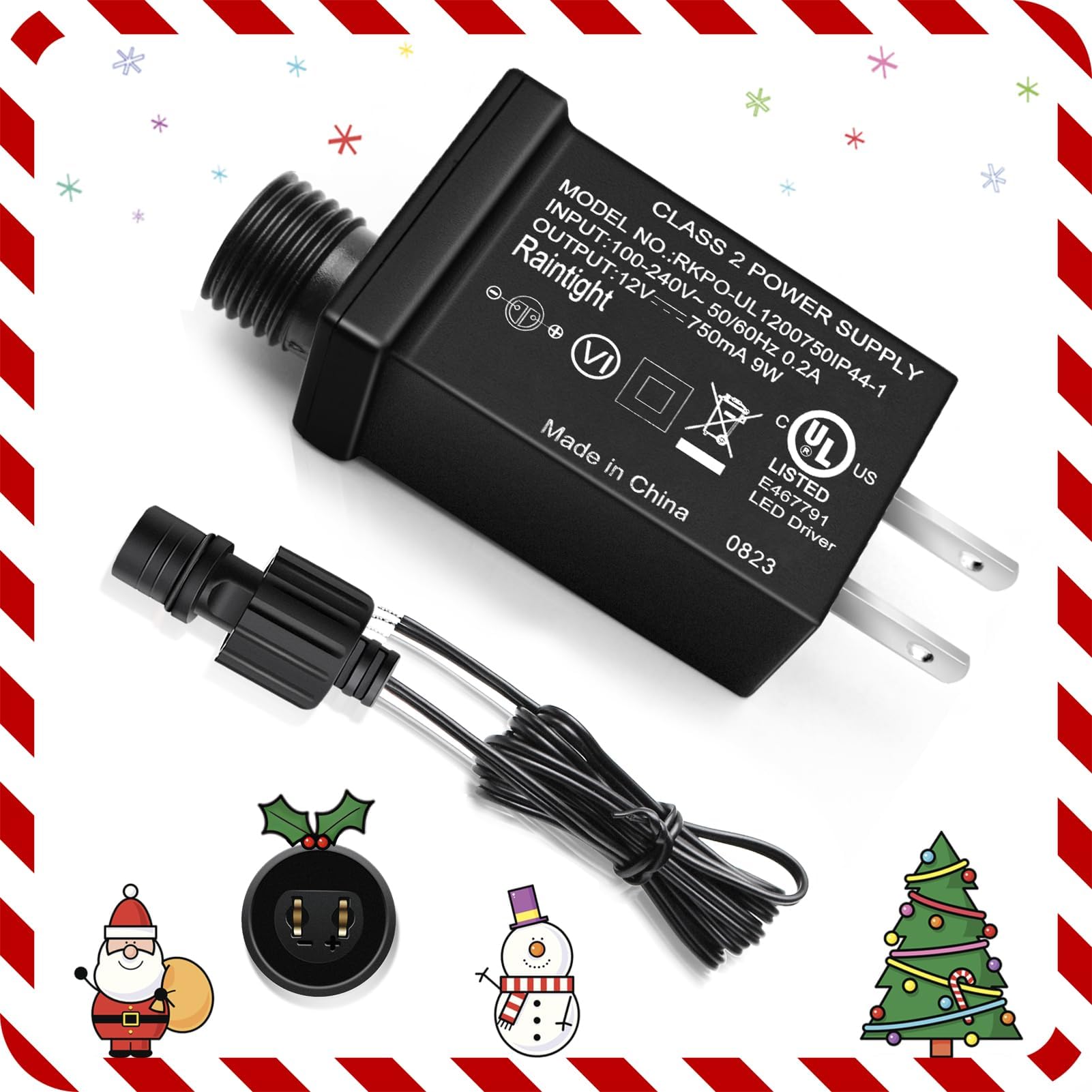 12V 9W LED Transformer LED Class 2 Power Supply, 9W IP44 Waterproof Low