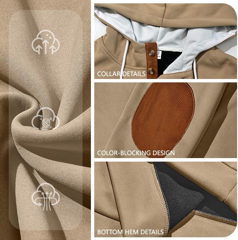 Men's Casual Hoodies Sweatshirts Fashion Long Sleeve Soft Fashion Pullover Hoodie Loose Fit drawstring Hooded - Image 6