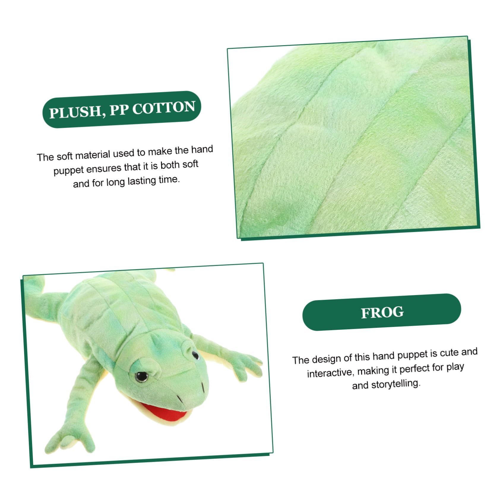 Marionetas de Mano de Peluche de Animales Juguete Interactivo para Contar Cuentos Marioneta de Mano de Rana de Peluche para Decorativas para Juguetes de Animales