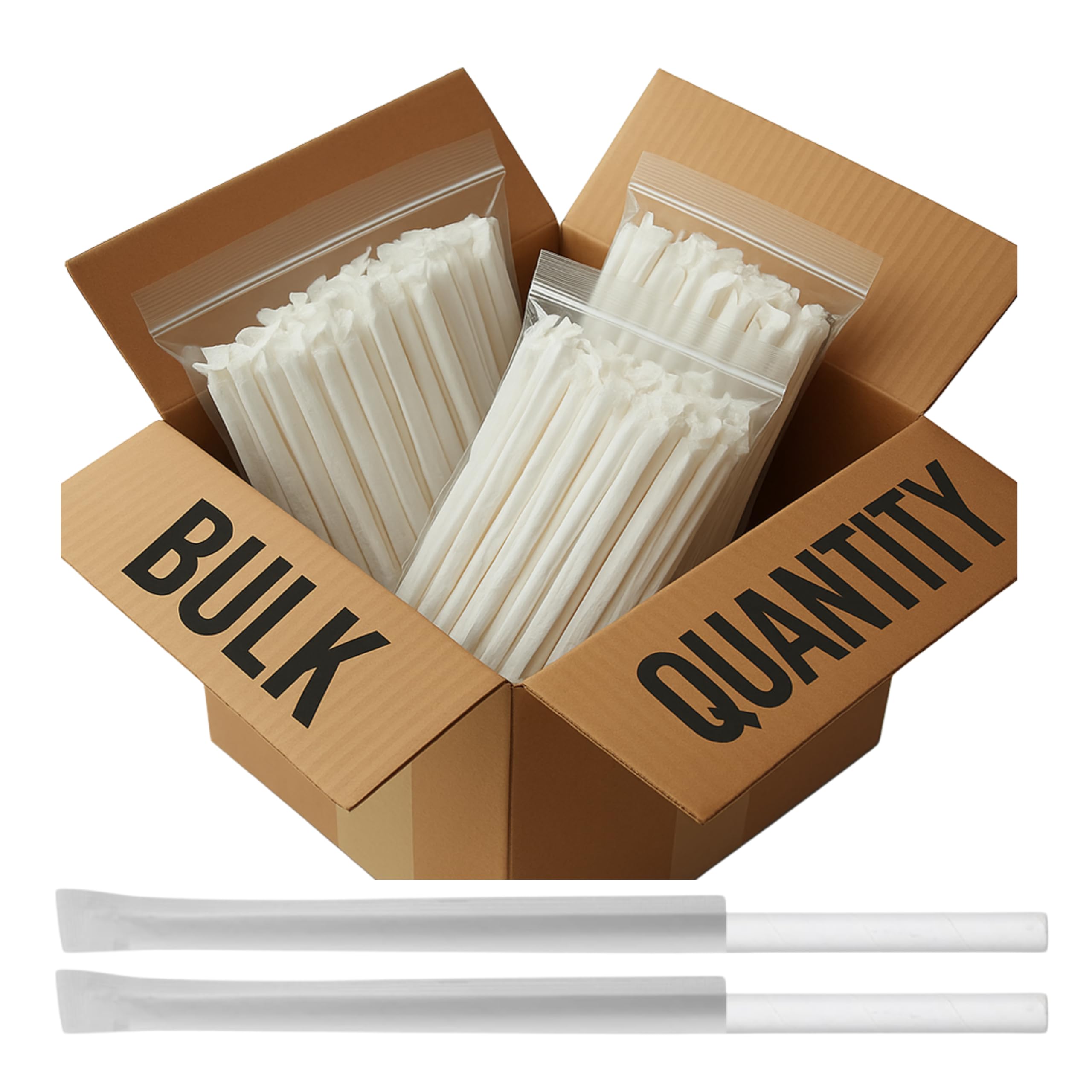 Bulk Quantity Individually Wrapped Paper Straws | 8MM Wide | 2500 Straws (1 Box) | White | Best for Juice, Soft Drinks and Cocktails-image-24