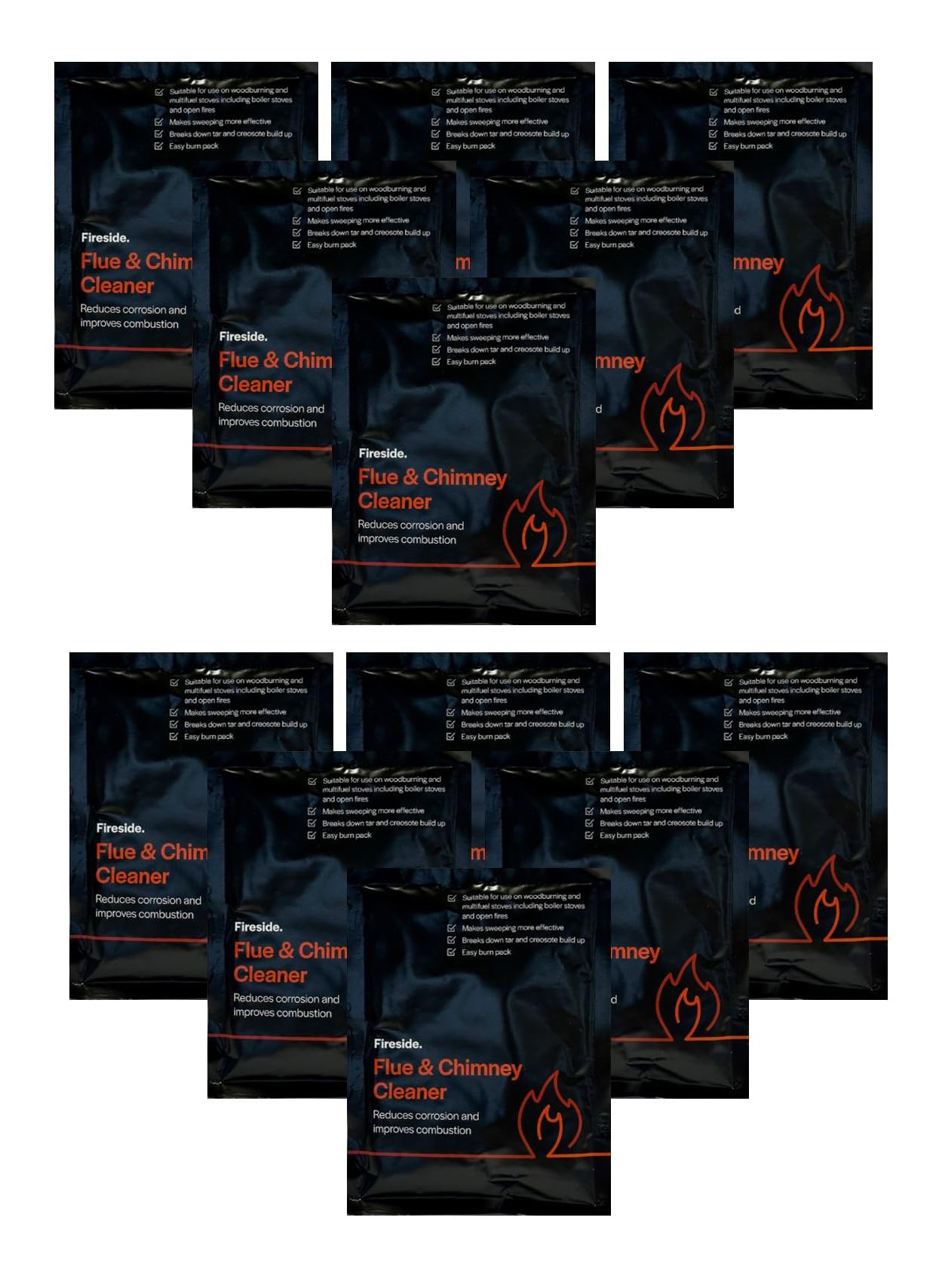 12x Flue and Chimney Cleaner sachets The Gallery, Easy Burn Packs.
