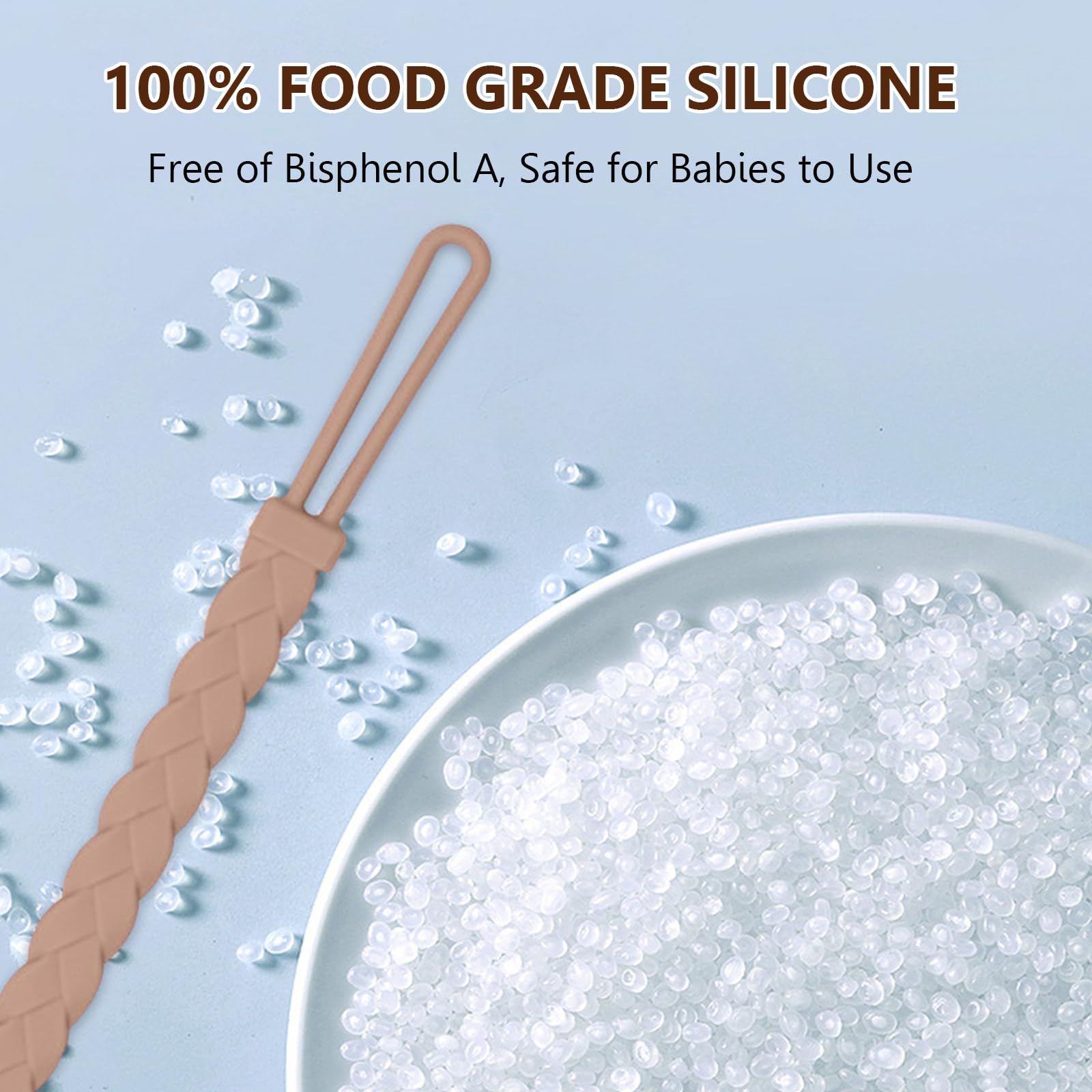 Catenella Portaciuccio In Silicone - Confezione Da 2, Morbida E Sicura Per Neonati - Foto 13