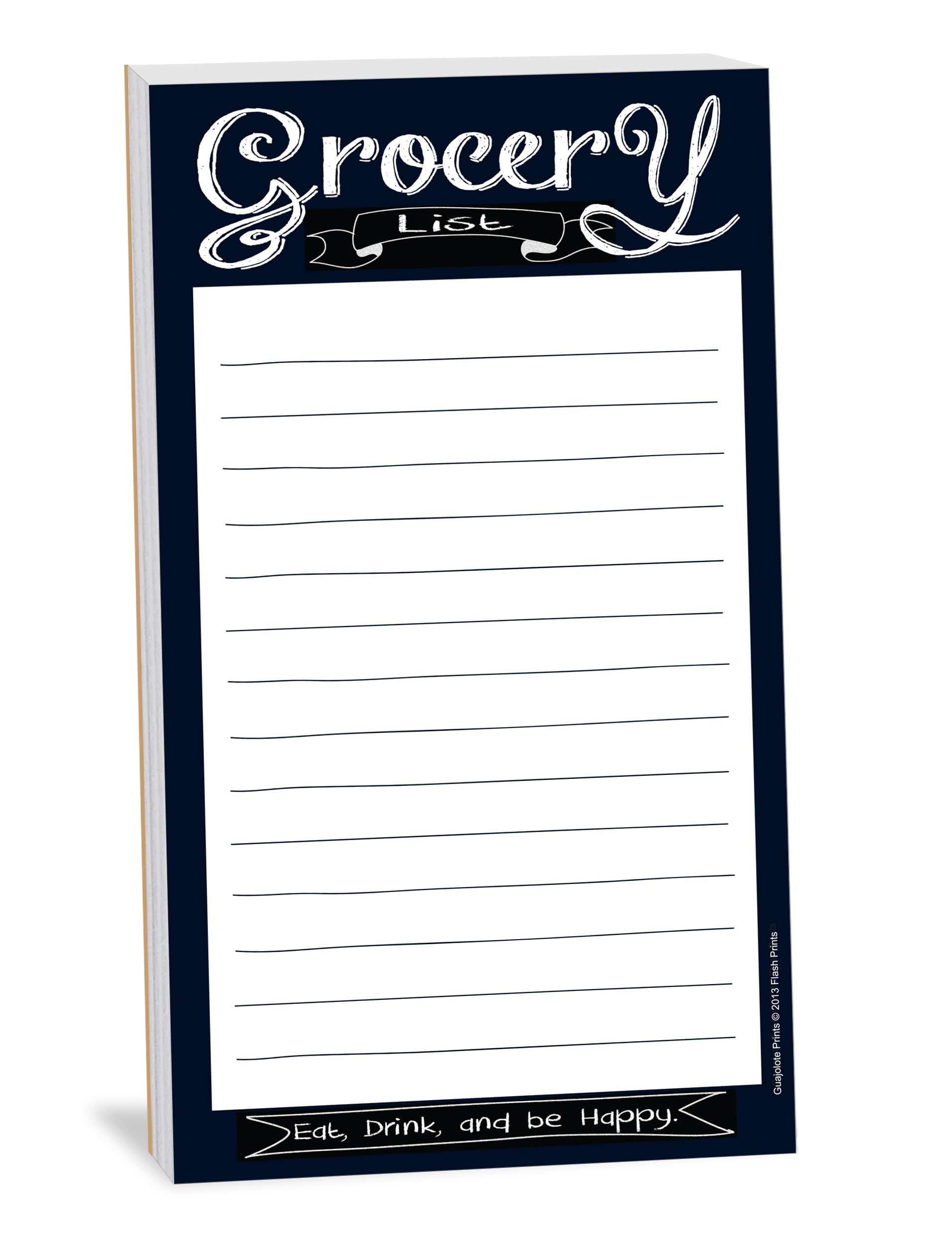 Guajolote Prints Funny Magnetic Grocery List, 4.25 x 7.5 inch, 50 Sheets (Chalkboard)