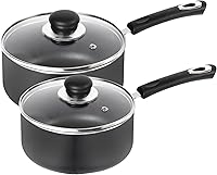 Vista 10 de Utopia Kitchen Juego de Ollas Antiadherentes con Tapas, 1 Cuarto de Galón y 2 Cuartos de Galón Juego de Ollas Multiusos para Hogar, Cocina