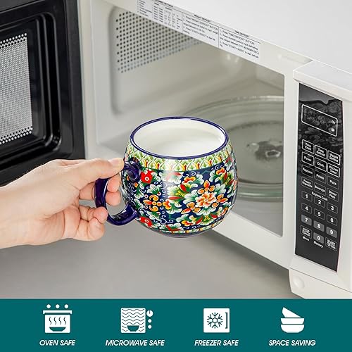 Miniatura 3 de vancasso Juego de 6 tazas de café de cerámica de 16 onzas, tazas de café de porcelana para capuchino, café con leche, expreso, tazas de café