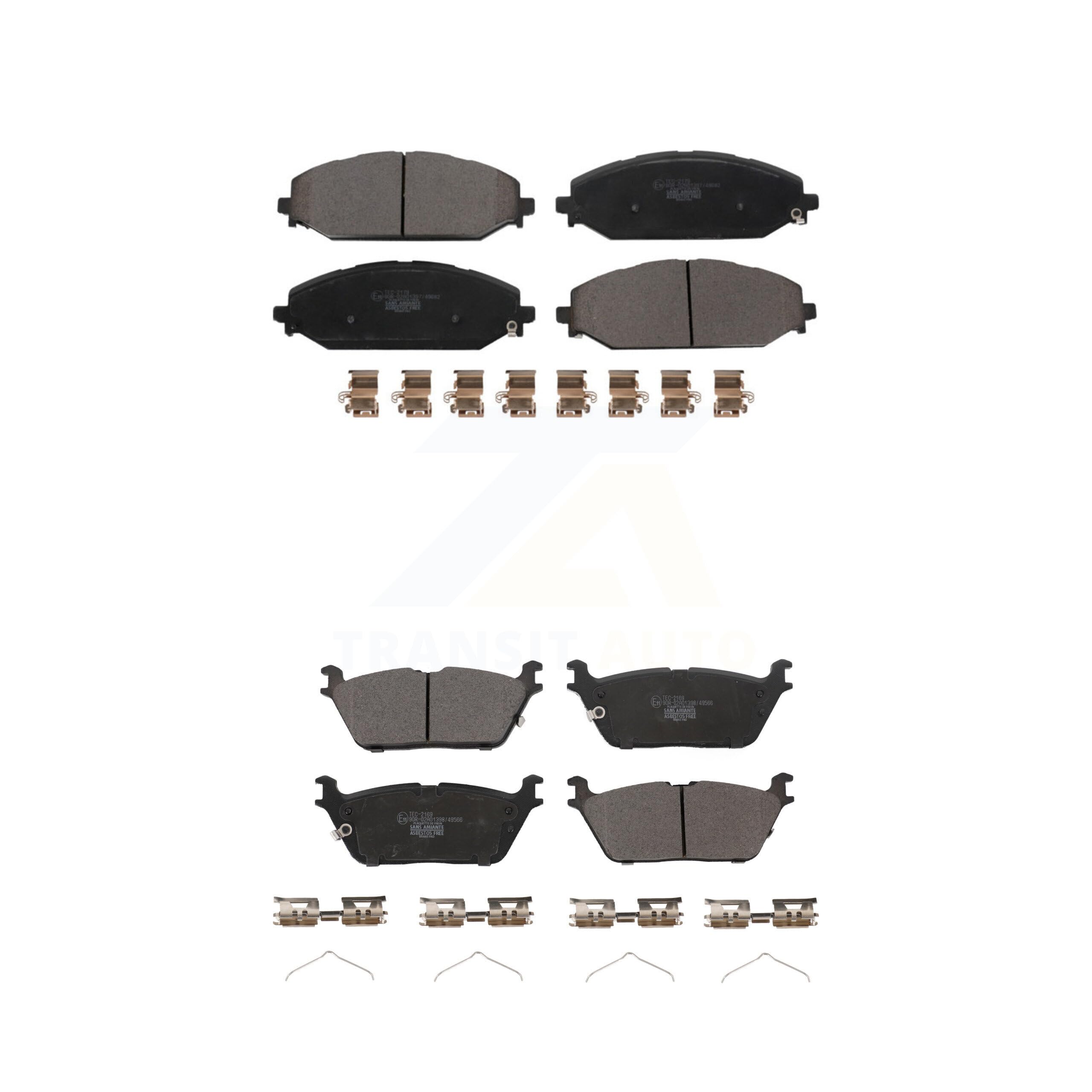 TEC Front Rear Ceramic Brake Pads Kit Replacement For Ram 1500 Jeep Wagoneer KTC-100695