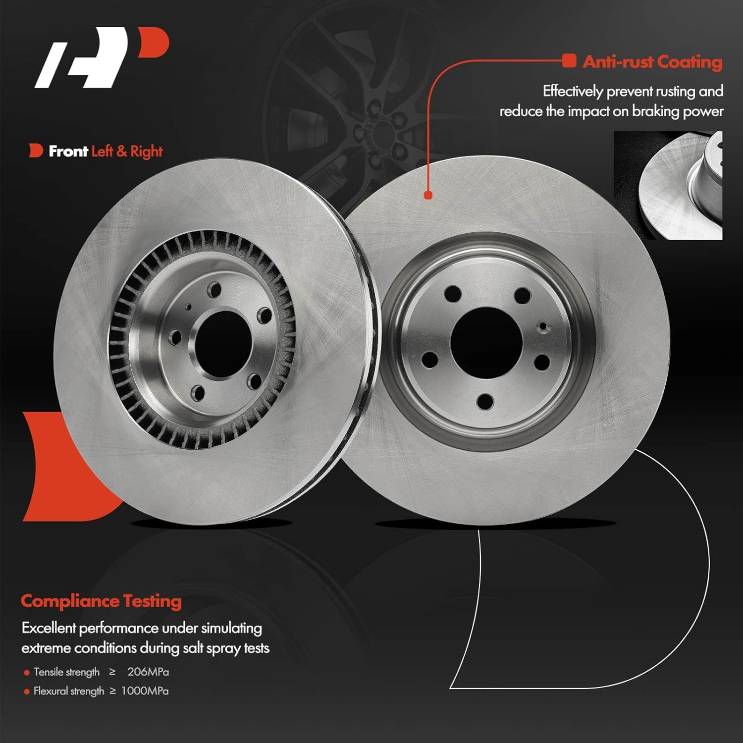 A-Premium Front and Rear Vented Disc Brake Rotors + Ceramic Pads Kit Compatible with Select Audi Models - A6 2017-2018, A6 Quattro 2012-2018, A7 Quattro 2012-2018, A8 Quattro 2013-2017, S7 2015-2016