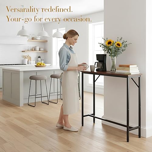 Miniatura 6 de LITA Mesa consola, entrada estrecha de 29.5 pulgadas y mesa de sofá delgada para detrás del sofá, mesa decorativa para pasillo, sala de estar y