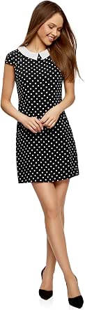 Abito Corto Donna Con Bretelle Scollo A U E Contrasto Colore – Modello Patchwork A-Line S, Per Serate Estive - 3