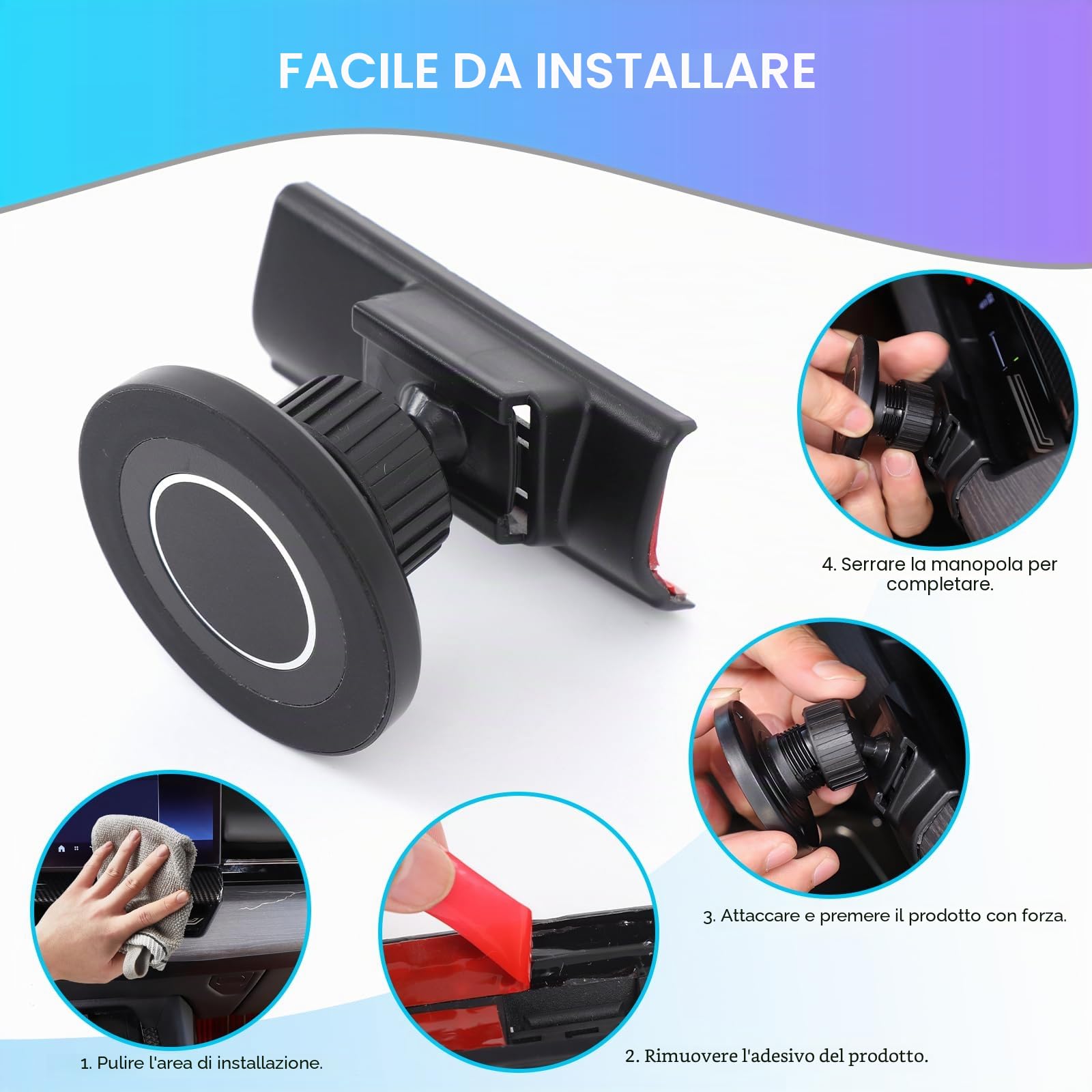 Supporto magnetico per cellulare compatibile con BMW Serie 5 G60 G61 anno di costruzione 2024 2025, supporto per griglia di ventilazione con testa a sfera girevole a 360° per tutti gli