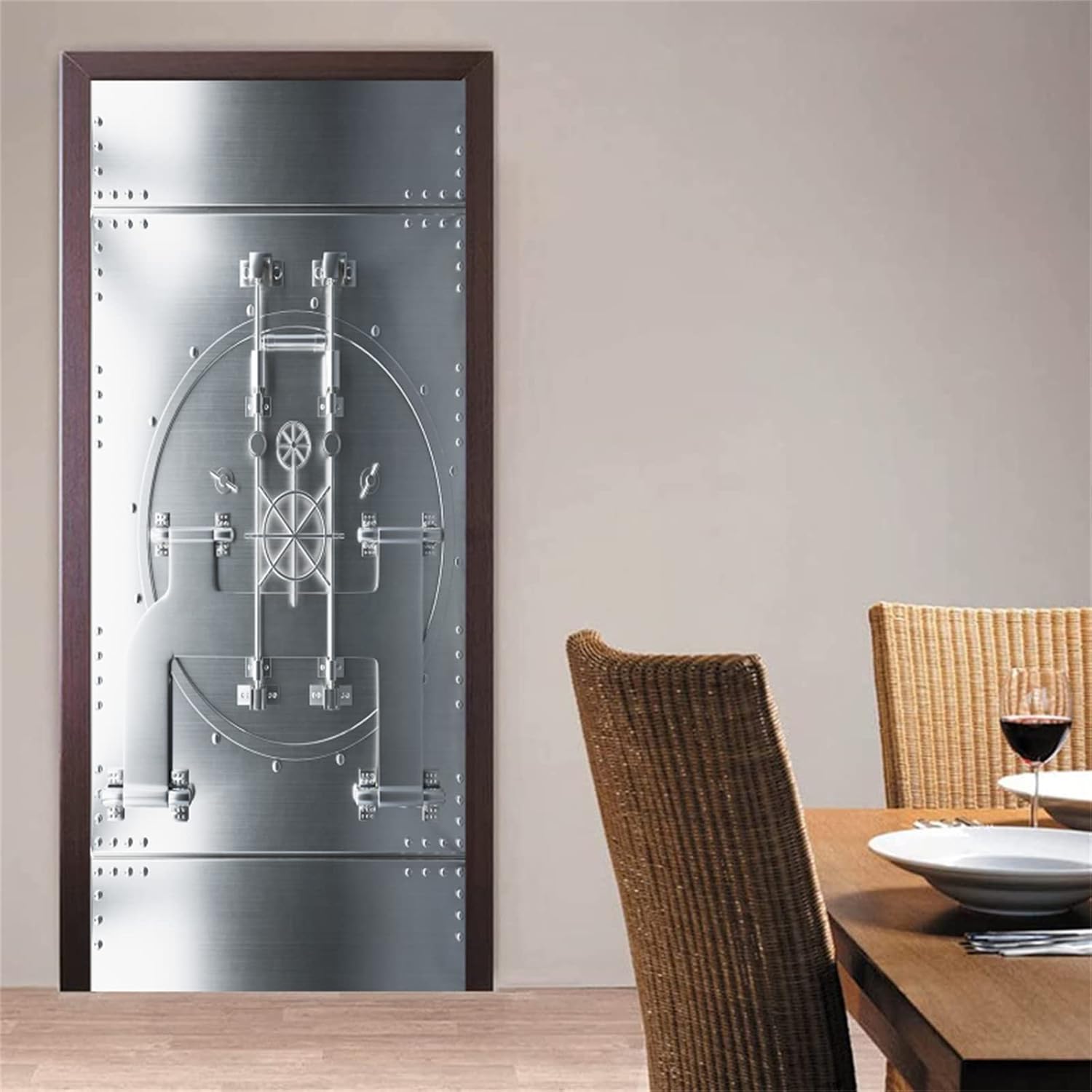 artfanke 3D Door Sticker Peel and Stick Bank Vault Door