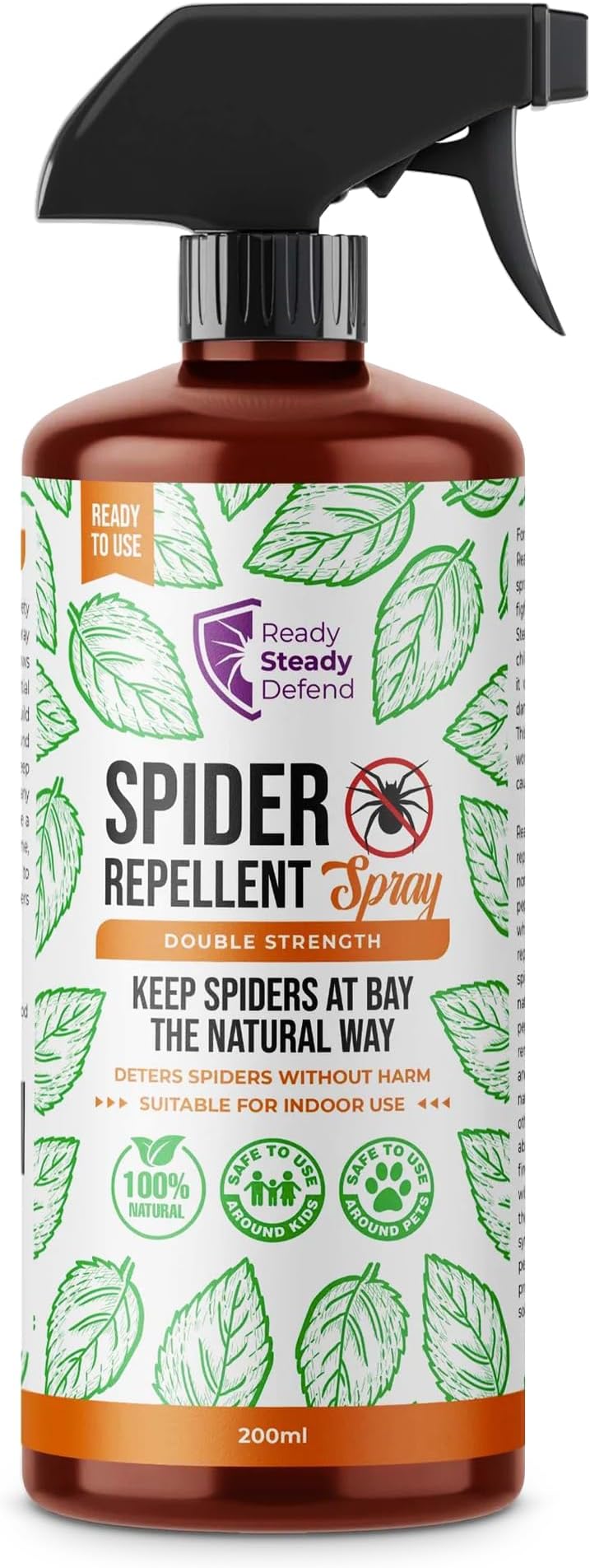 Spider Repellent Spray 200ml | Effectively Deters Spiders Without Harm | Natural Formula | Long Lasting Protection | Double Strength | Suitable for Indoor Use | Home, Office, Garage | Easy to Use