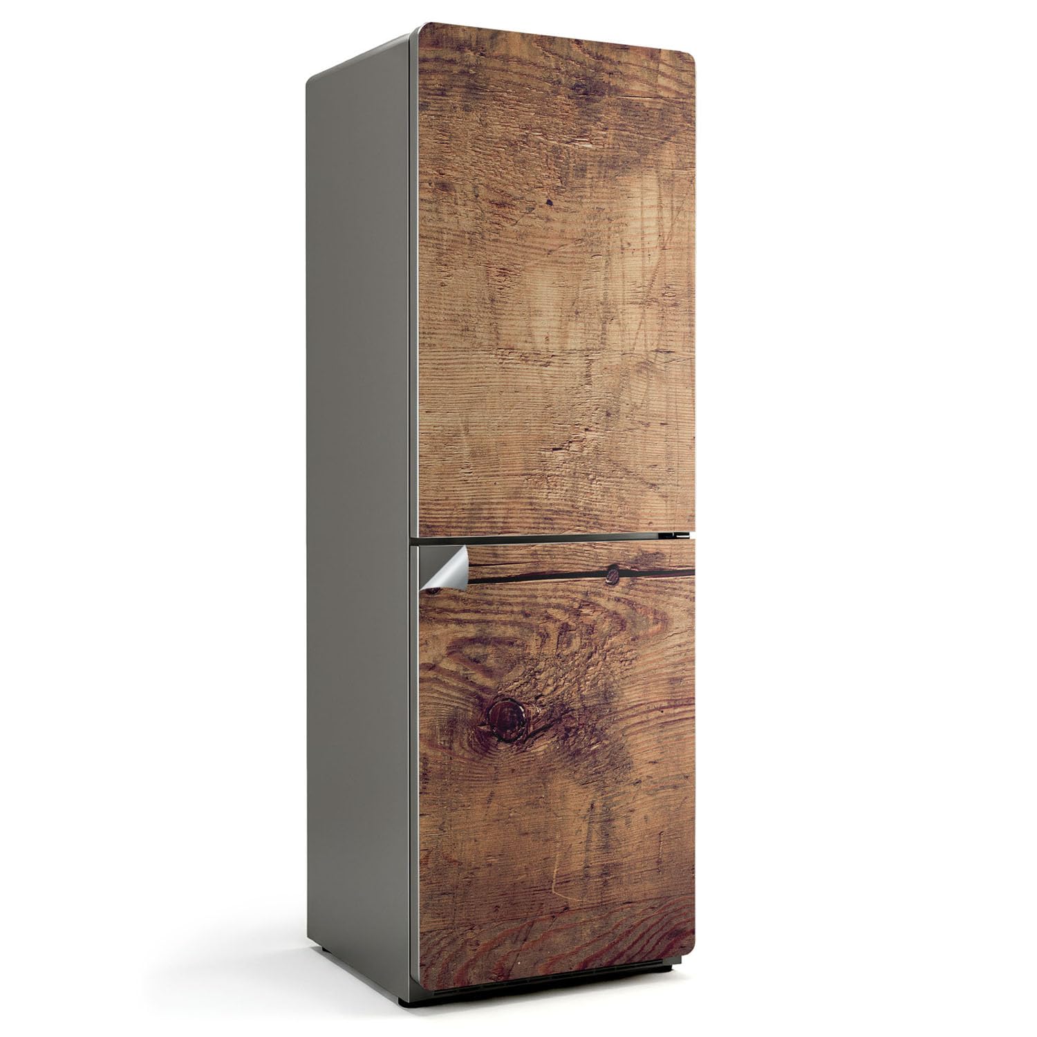 Aufkleber für den Kühlschrank 60x180 cm in vielen Designs Dekoration Selbstklebend Schutz vor Beschädigungen Kühlschrankfolie Matt Dekorfolie für Küche - Holzbrettstruktur