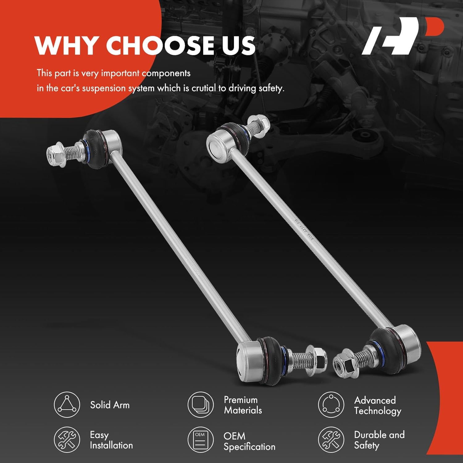 A-Premium 2 x Front Sway Bar Links Stabilizer Bar Links, Compatible with BMW 528i 535d 535i 550i (GT xDrive) & 740Ld 740Li 750i 740i 760Li 750Li (xDrive) & ActiveHybrid 5/7 & Alpina B7