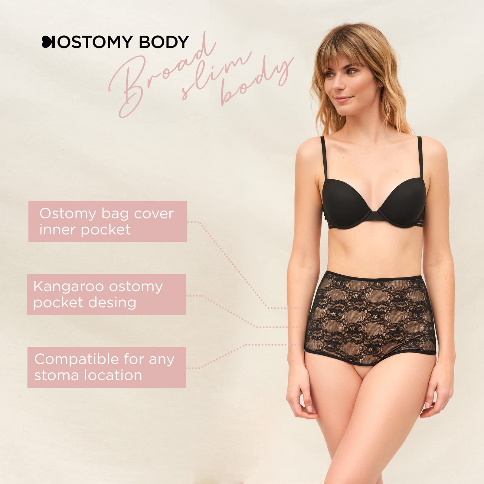 SIIL Ostomy Lingerie | Ostomy Underwear for women | Ostomy Clothing | Ileostomy wrap | Colostomy bag covers | Hernia support garments | (XS)