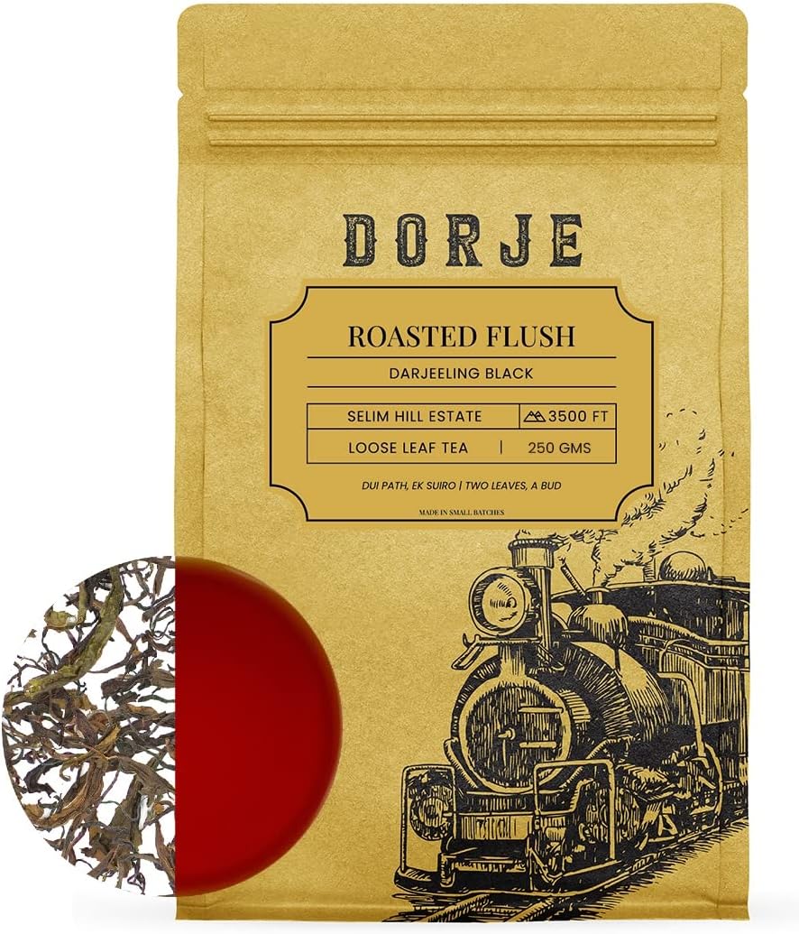 Roasted Flush Darjeeling Black Tea | 250g (Pack of 1) | Selim Hill Estate | Rich & Bold Roasted Flavour | 100% Single Estate Whole Leaf | No Dust or Fannings | 100 Cups
