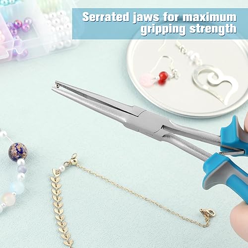 Miniatura 25 de SPEEDWOX Alicates de punta de aguja de largo alcance de 7 pulgadas, alicates de nariz delgados extra largos, mini alicates finos de alambre