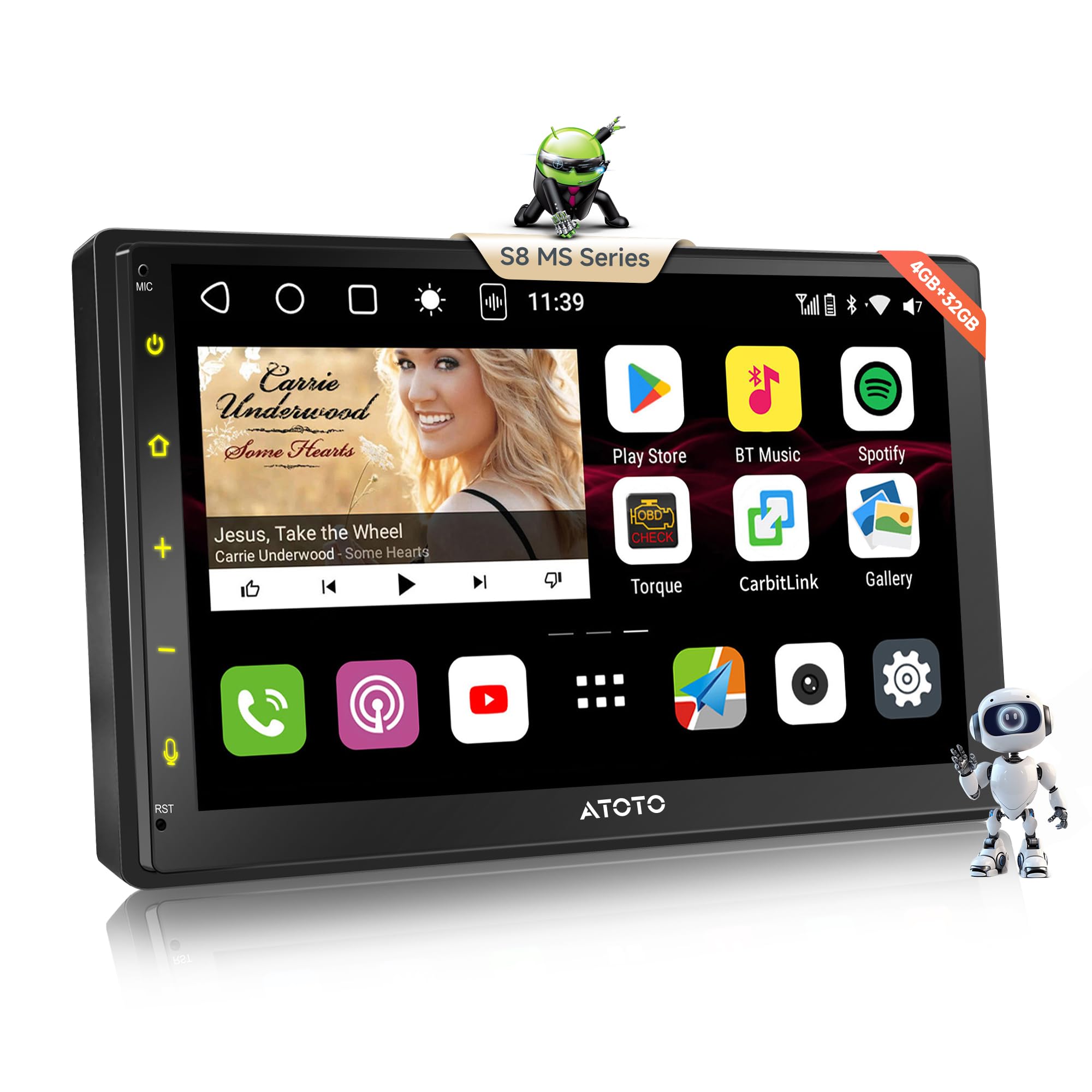 ATOTO S8MS 9インチ QLED 2DIN Android ATOTO S8 MS Android Double-DIN Car Stereo, Wireless CarPlay