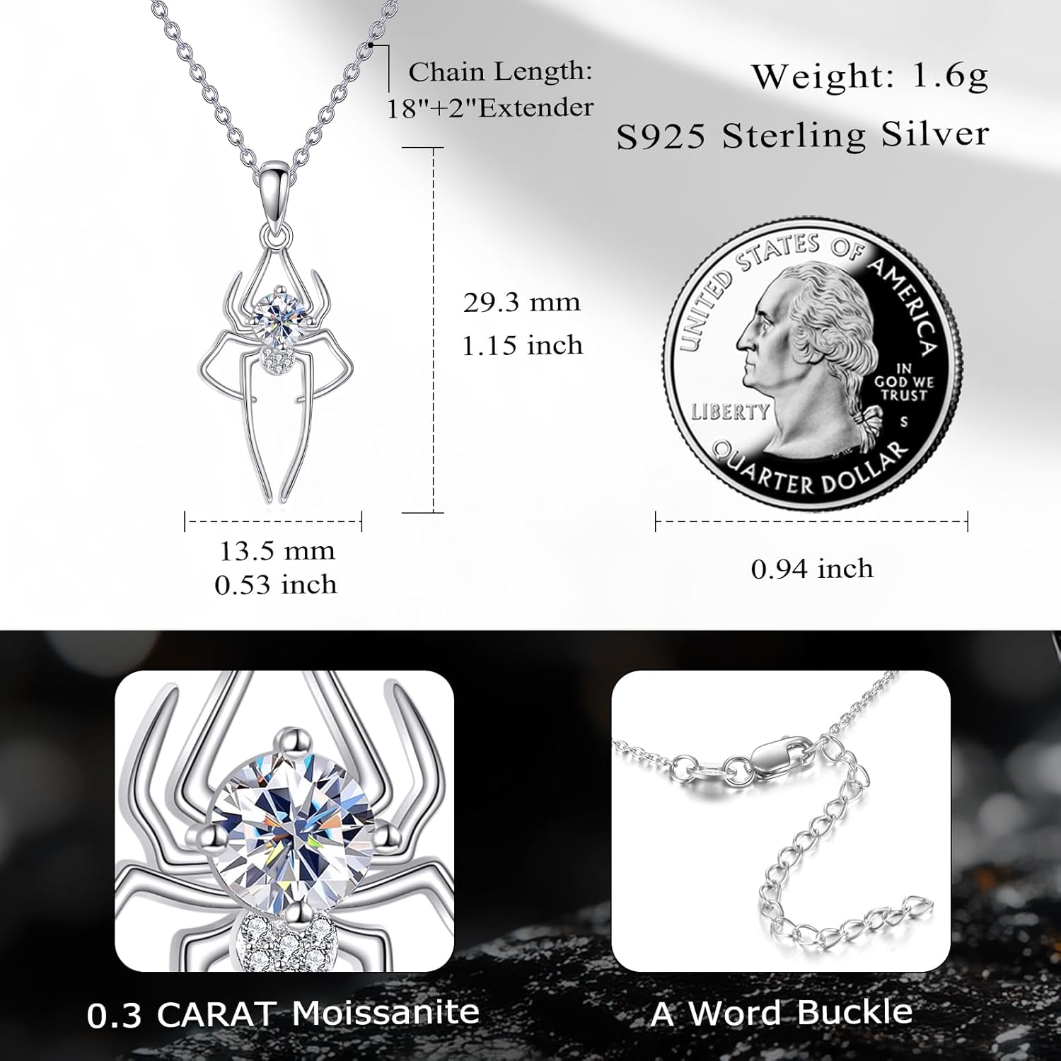 Moissanite Animal Necklace Sterling Silver Cute Animal Pendant Jewelry Gifts for Women - Image 5