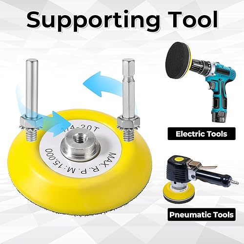 Miniatura 3 de 120 discos de papel de lija de 3 pulgadas, kit de pulido de disco de lija de 60-10000 granos de papel de lija húmedo y seco con placa trasera de