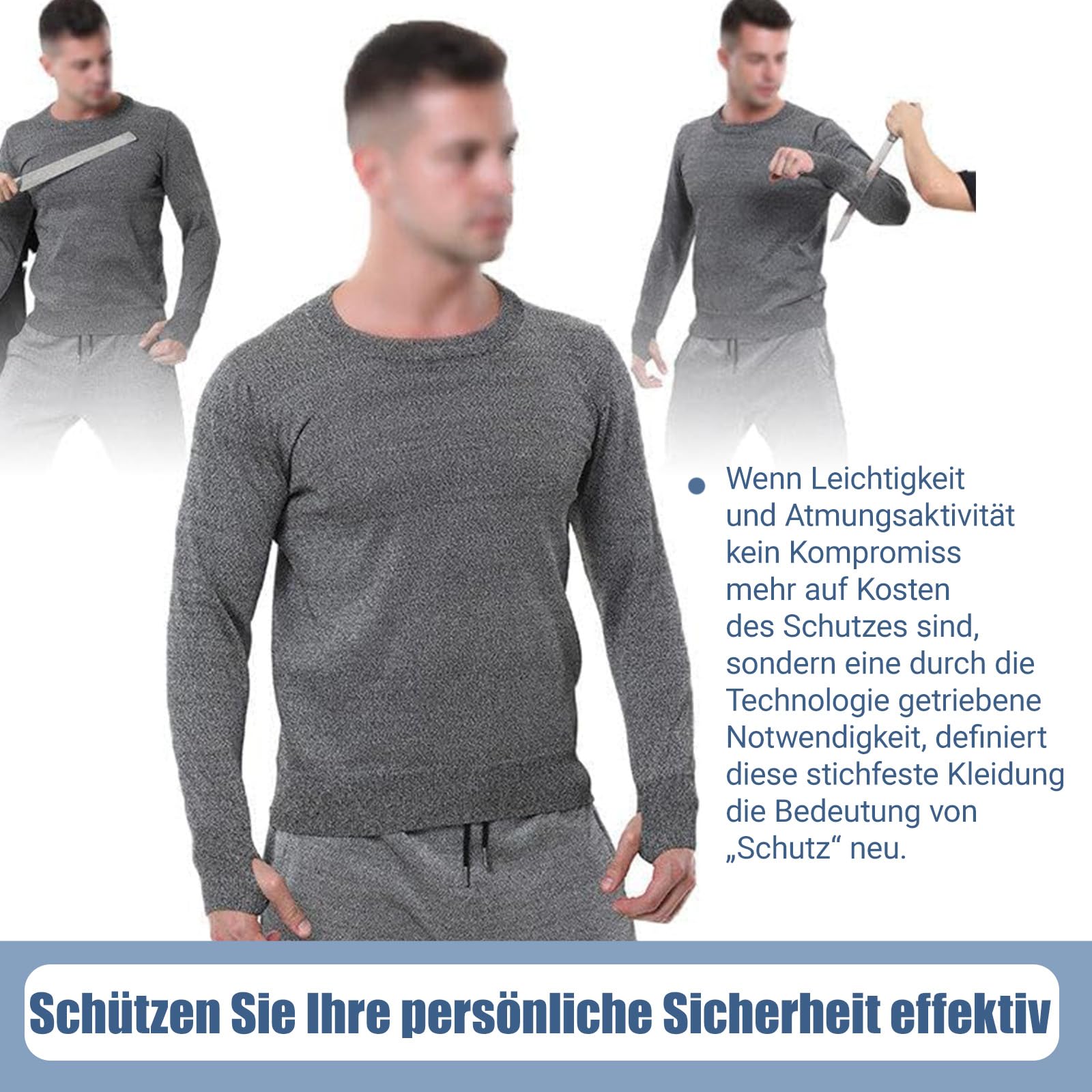 Schnittfeste Kleidung, Schnittschutzkleidung, Schnitt- und stichfeste Weste, Schutzkleidung der Stufe 5, Unisex-Erwachsene, leicht, für Polizei und Sicherheitskräfte