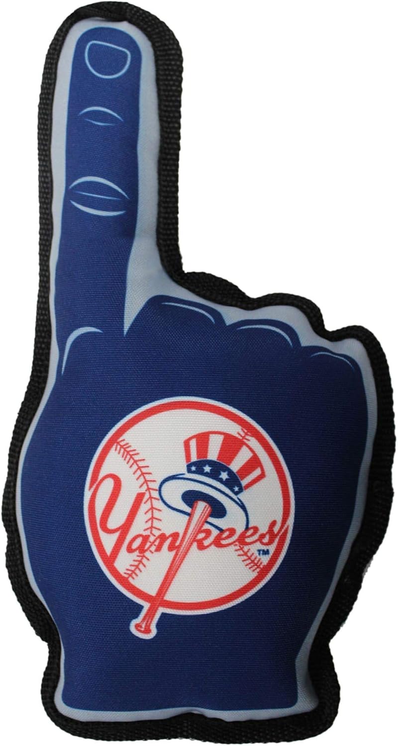 MLB Number ONE Fan Toy. Sports Dog Toy with Double Stitched Trim and Tough Nylon Material Filled with Chewable Polyfil and Inner Squeaker with Team Logo/Color