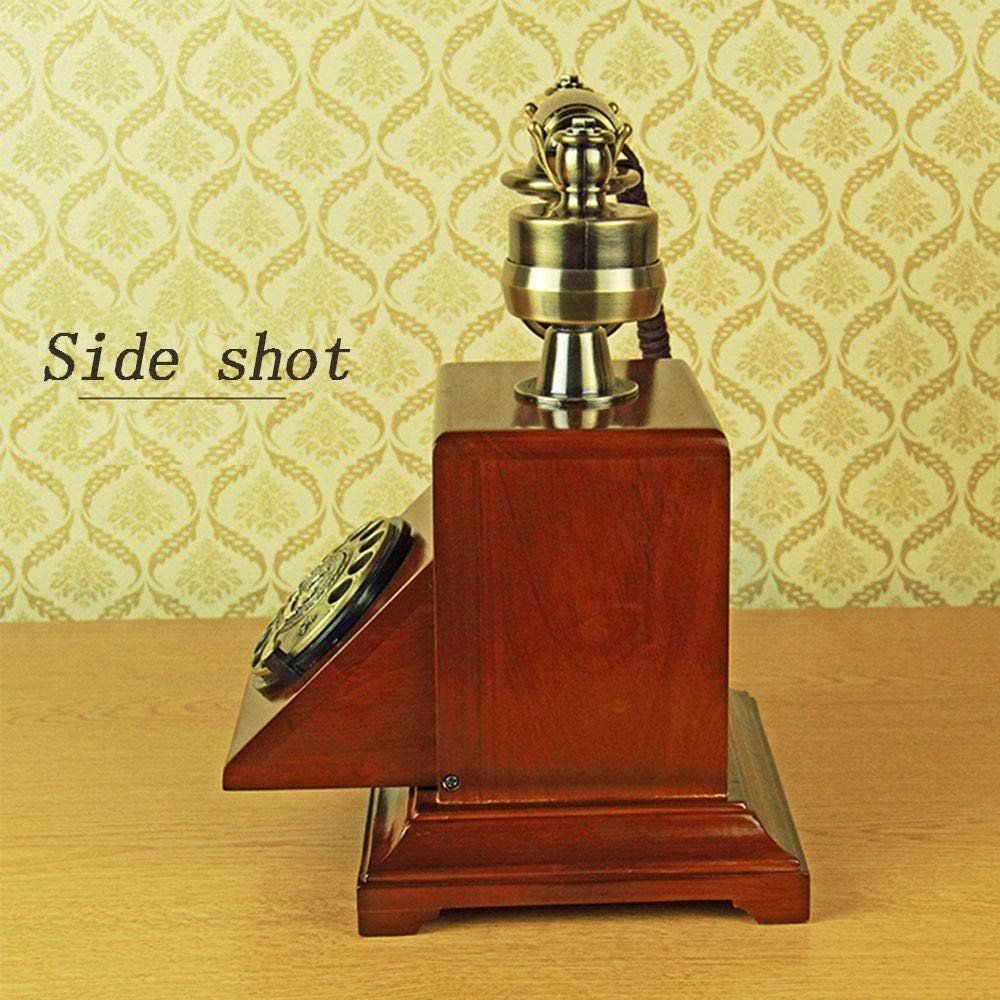 Telefon stacjonarny retro z obrotowym wybieraniem, antyczny telefon, klasyczny metalowy zegar, przewodowy telefon retro z funkcją głośnomówiącą i ponownego wybierania, zabytkowy telefon dekoracyjny,