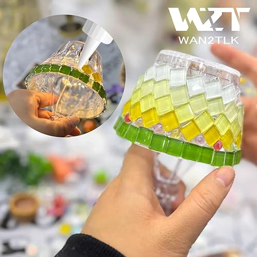 Miniatura 7 de WAN2TLK Pegamento de mosaico de 3.4 fl oz, no tóxico y resistente al agua, pegamento transparente para azulejos de mosaico ideal para todos los