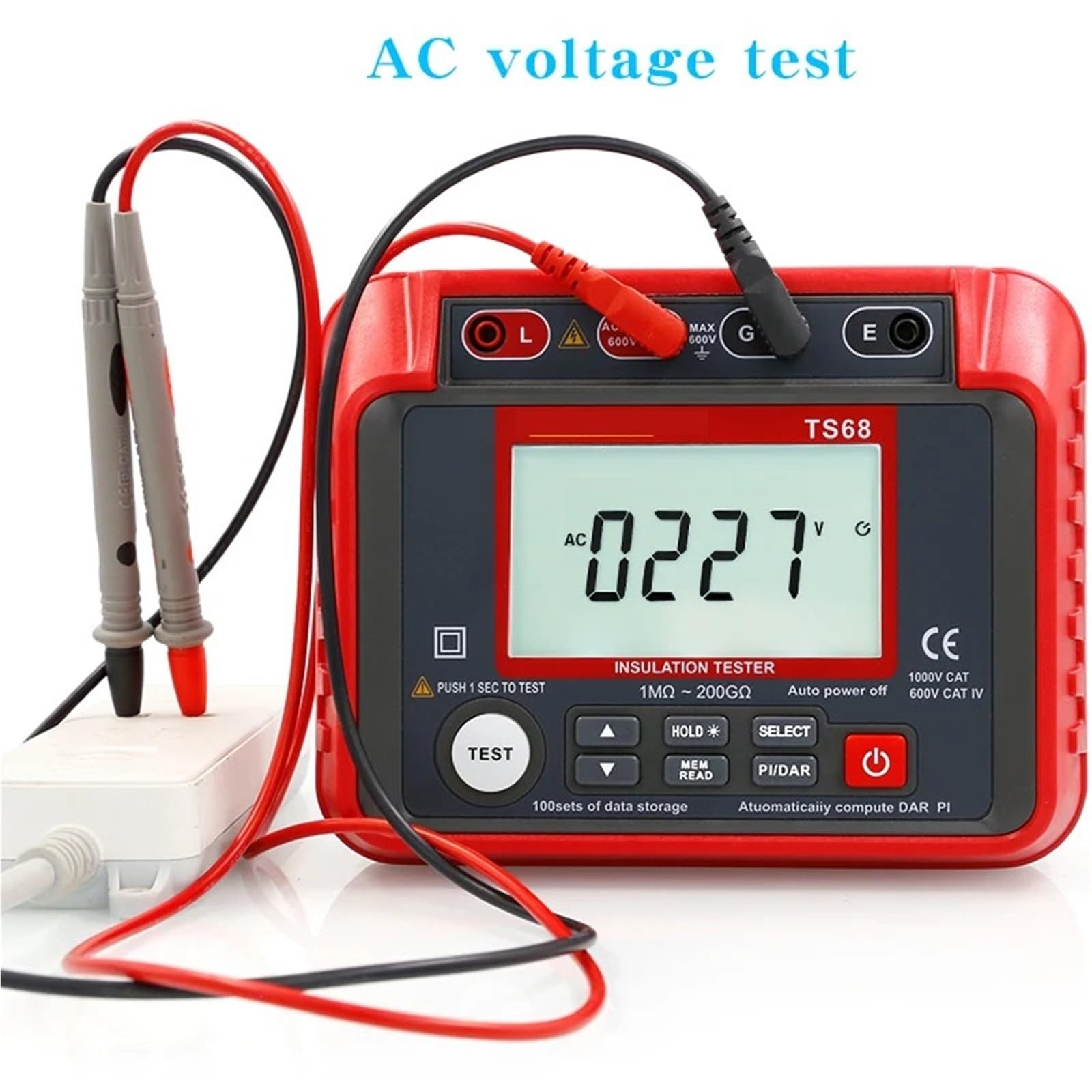 Analizzatore di reti elettriche, Il tester di resistenza isolamento TS68 Megaohmmetro digitale ad alta precisione 500V 2500V Misuratore portatile intelligente