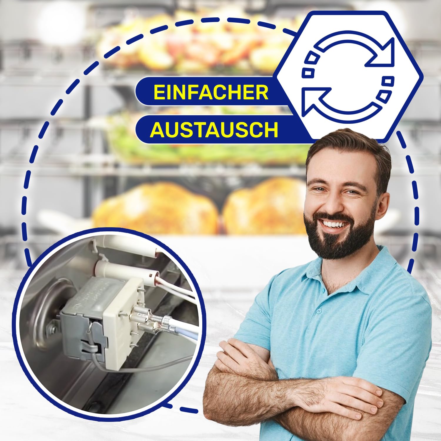 Thermostat für Backofen 304°C mit dem Originalcode 5611490011 561149001/1 3890770047 3890770245 für AEG für Electrolux für Zanussi 55.17062.420 für Ego - Garantie 10 Jahre - MONTERAL