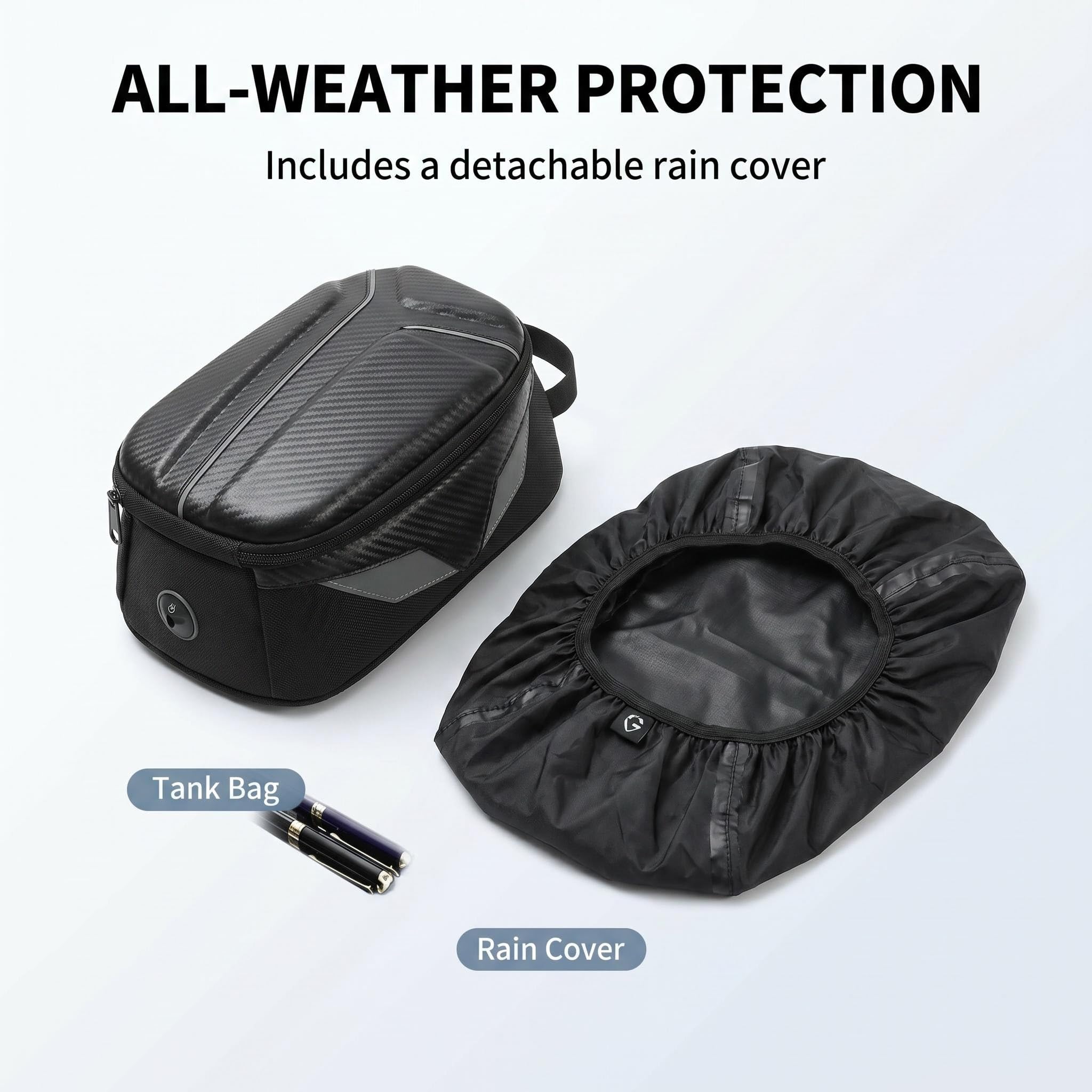 Motorrad-Tanktasche, universal, wasserdicht, Oxford-Gewebe mit, wasserdicht, universell für Motorräder, einzigartiges Styling mit gut sichtbaren reflektierenden Streifen