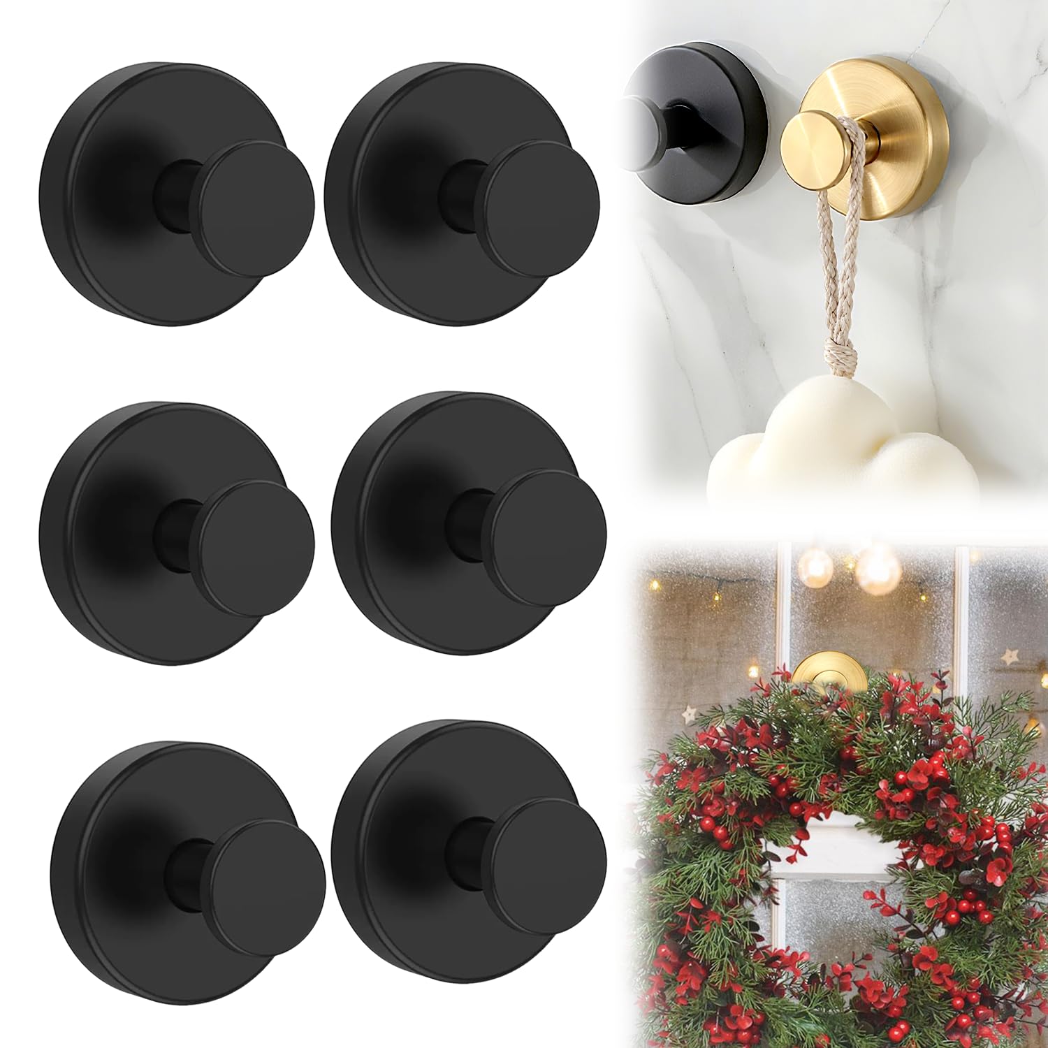 Opeximatun Black Suction Cup Hooks