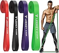 LEEKEY Resistance Bands Set 15-125lbs Pull Up Assist Bands with Door Anchor for Home Workouts, Strength Training & Physical Therapy