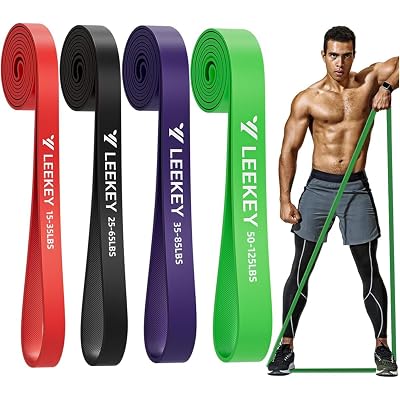LEEKEY Pull Up Assistance Bands,Muit Levels Resistance Bands for Senior/Adults,Exercise Bands with Door Anchor, Strength Bands for Fitness Training, Physical Therapy,Home Gym Workouts