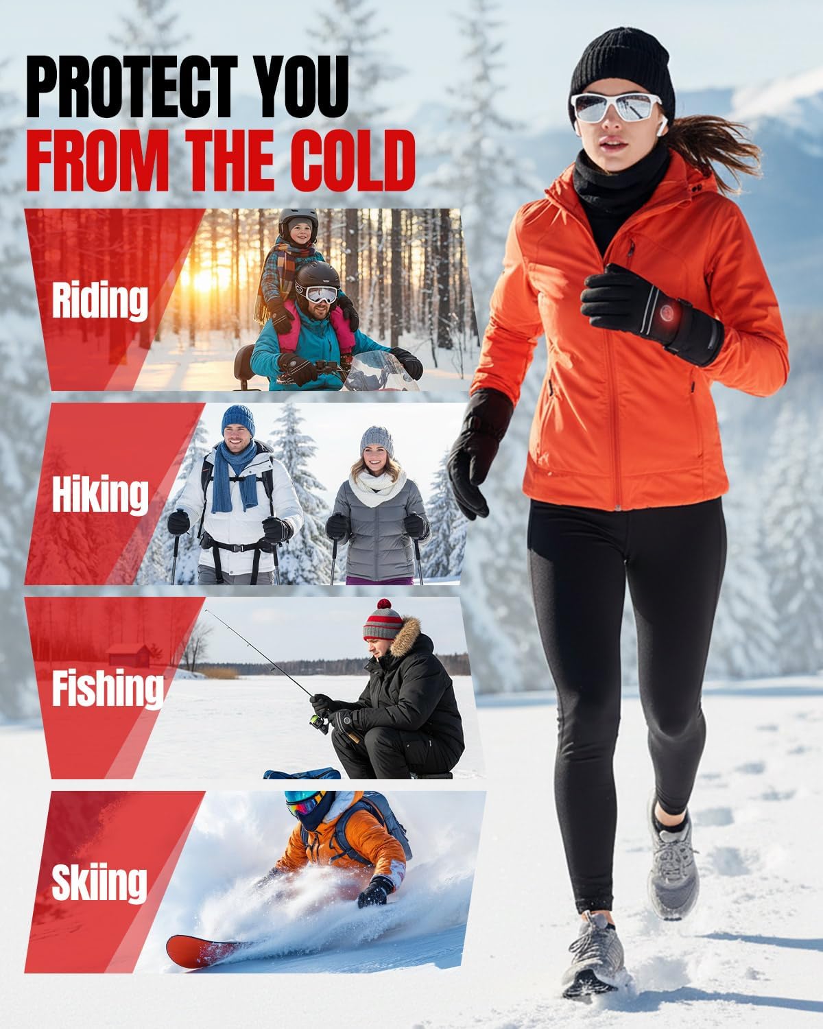 Heated Gloves for Men Women, Rechargeable Battery Heated Gloves with Touchscreen for Hunting Camping Skiing (Large) - Image 7