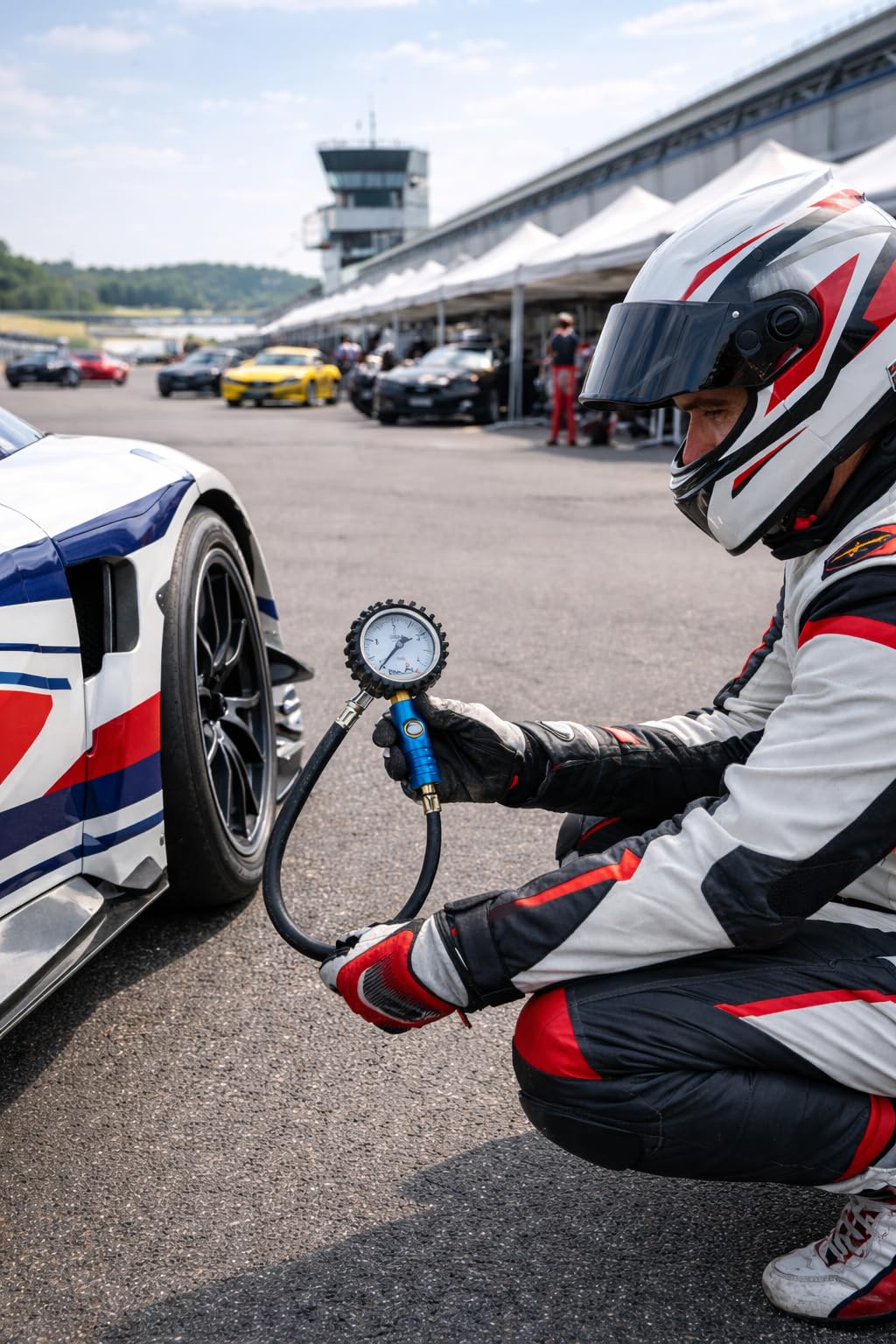 Manometro Professionale Pressione Gomme Ø63 mm a Bagno d’Olio Siliconico, Made in Italy, per Moto Auto Officina Gommista e Track Day, Cassa Inox con Protezione Antiurto