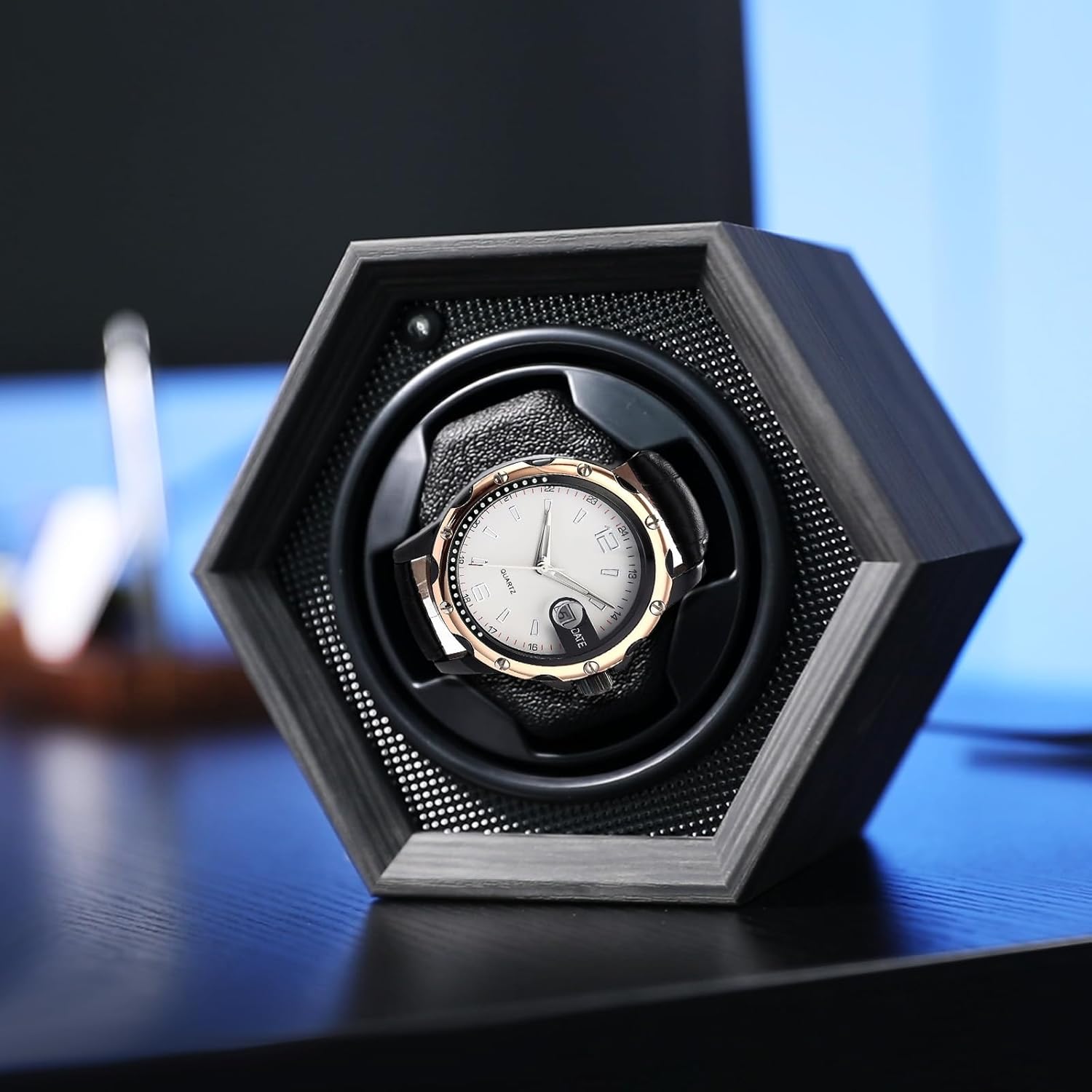Automatic Single Watch Winder with Quiet Mute Function,2 Rotation Modes Automatic Watch Winder Box for Men's and Women's Watches