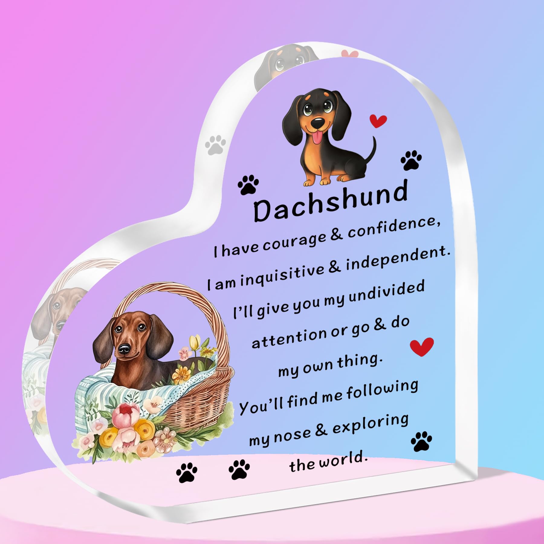 SMARGO Dachshund Gifts for Women Men Dog Lover Acrylic Plaque Christmas Birthday Dachshund Acrylic Plaque Gifts for Dog Lover Dog Mum Dad