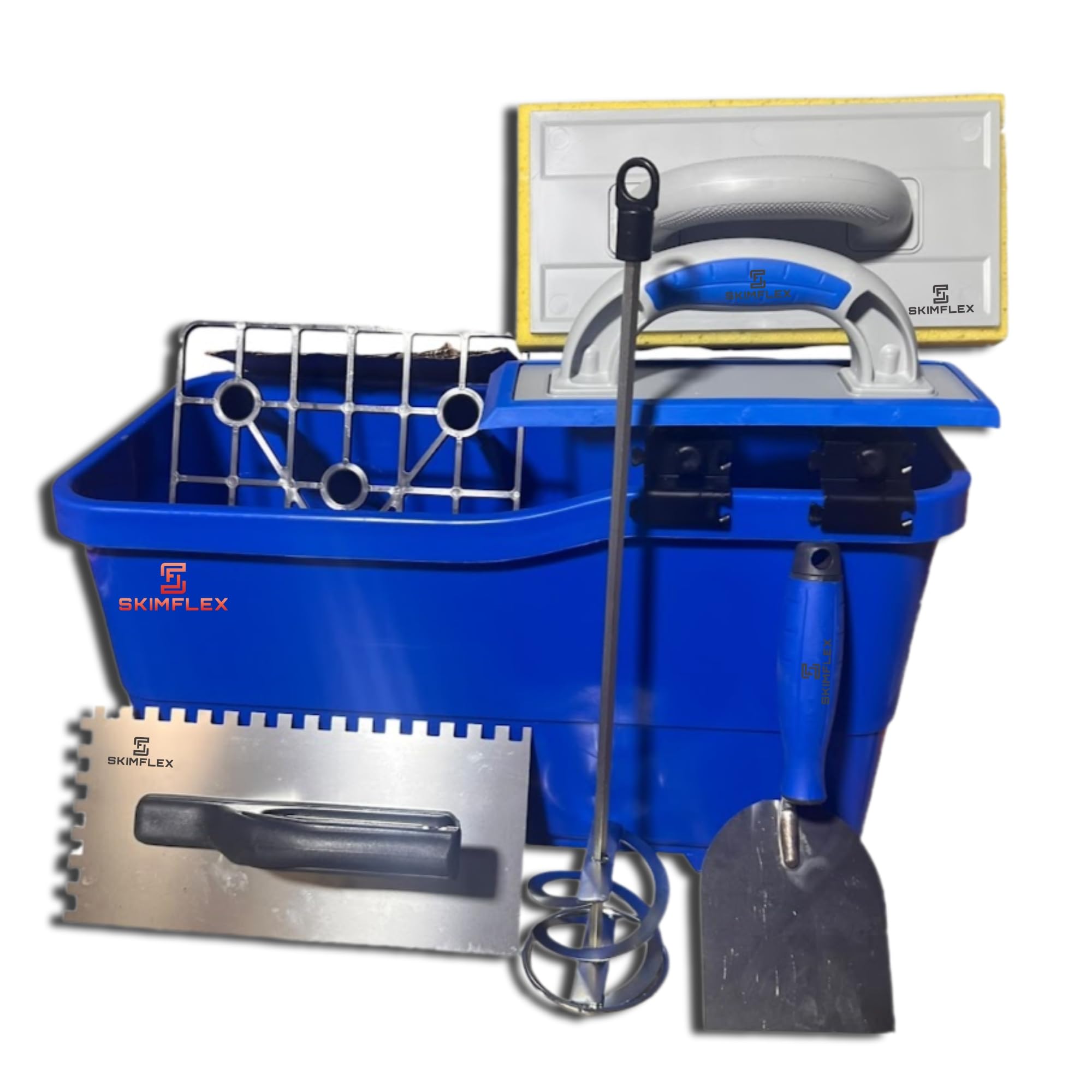 Skimflex Grout Float Washboy – Tilers Wash Bucket With Sponge Rollers For Grouting, Tiling Tools & Accessories, Professional Tile Cleaning Kit