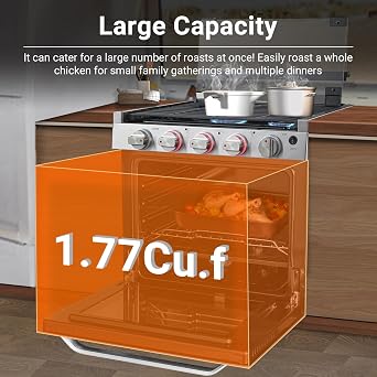 AMZCHEF 21 Inch RV Gas Range, 3 Burners 28,100 BTU Oven for RV/Camper/Trailer | Flame Protection\Cast-Iron Grates\Cooking Accessories\Compact RV Fit for Camper, Trailer & Motorhome Cooking