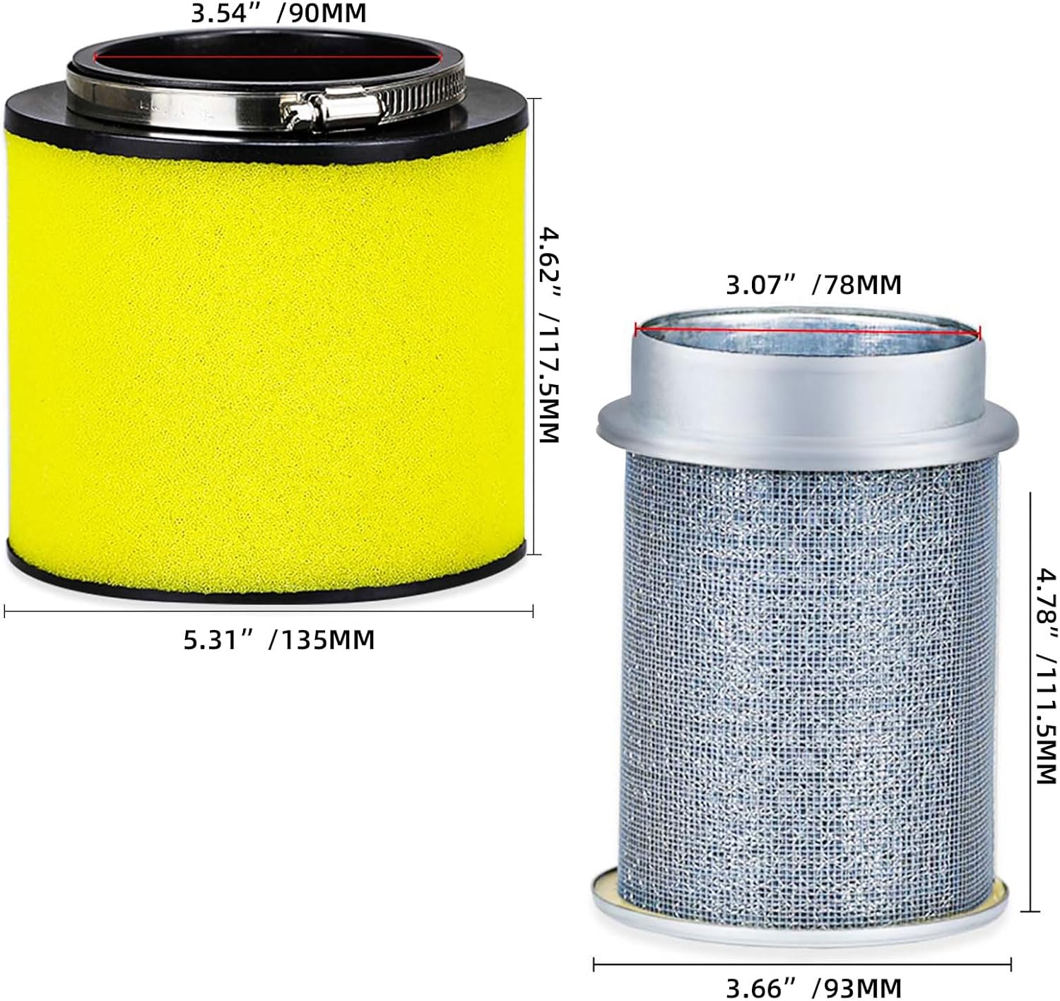 Air Filter & Air Cleaner Body For Honda TRX400EX TRX400X 1999-2014 17211-HN1-000 17254-HN1-000
