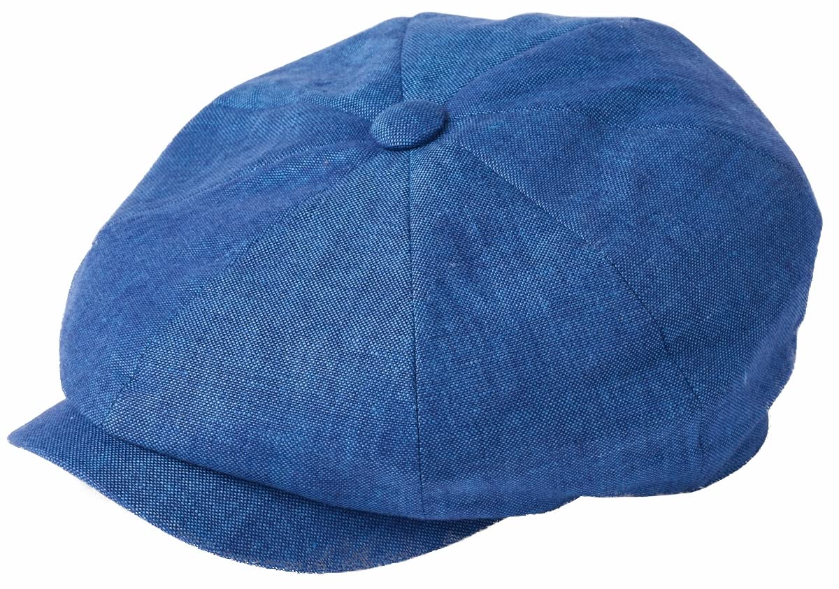 Failsworth Men's Blue Millinery Irish Linen Alfie Cap In Marine, Size: Xl (61Cm)