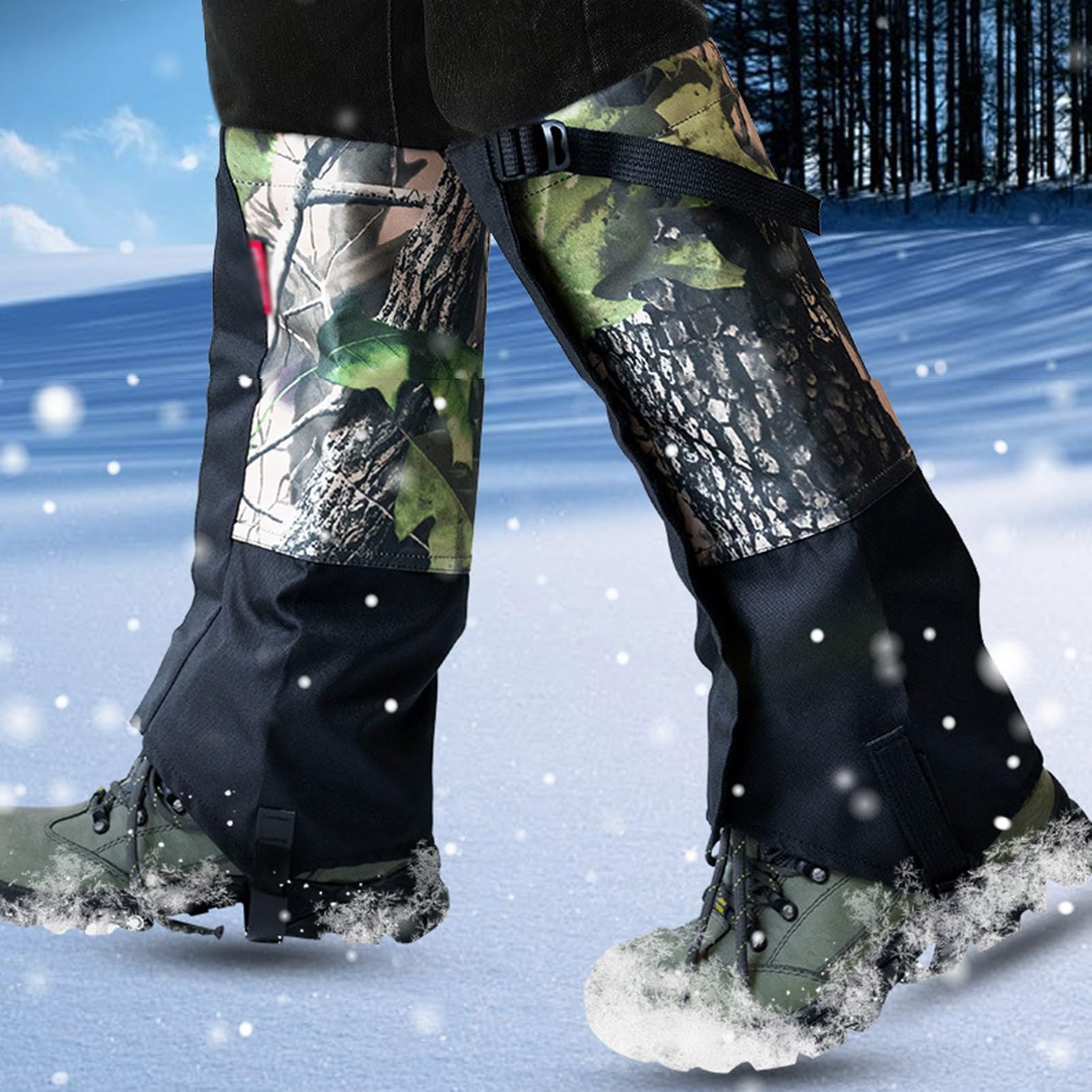Guêtres de Jambe, guêtres Anti-Morsure de Serpent, guêtres de Raquettes à Neige Portables et résistantes à l'usure, guêtres d'extérieur, adaptées au Camping, à la randonnée et à la Raquette