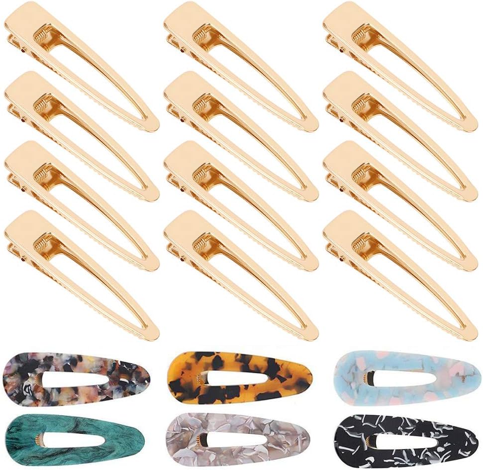 Gukasxi30pcs Gold Alligator Hair Clips Barrettes Metal Hollow Hair Clip for Silicone Mold Making Pearl Acrylic Resin Hair Pin Hairbow Hairpins Accessories DIY Crafts (Gold Water Drop Hair Clips)