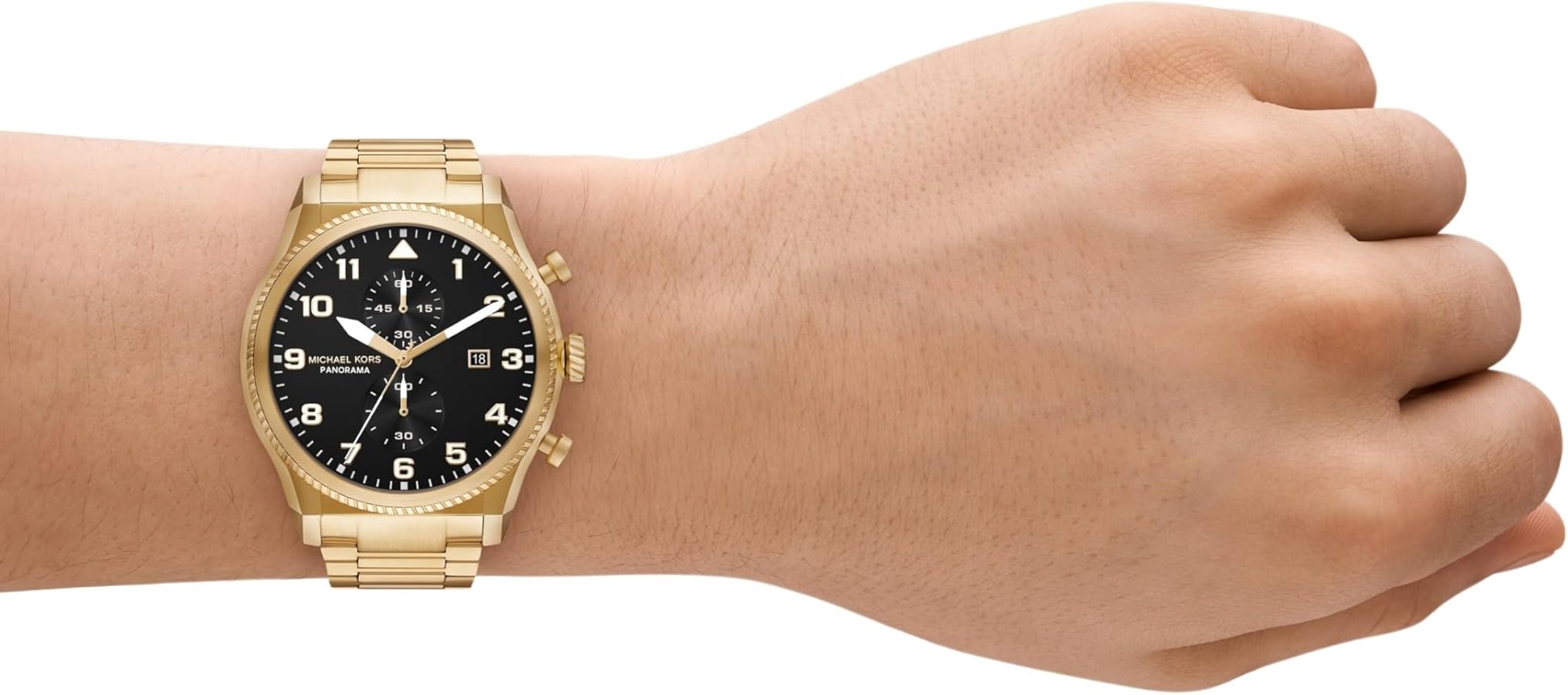 Amazon.com: Michael Kors Panorama Chronograph Gold-Tone Stainless