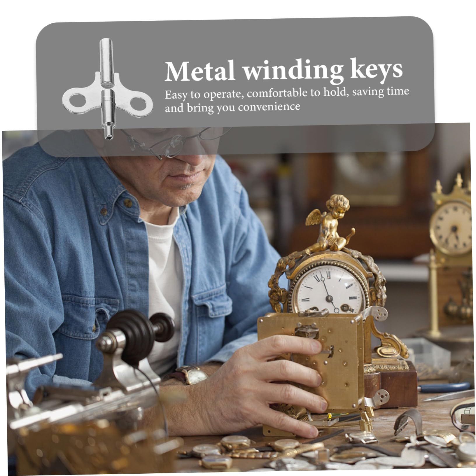 HOMSFOU 10pièces Clé De Remontage pour Horloge Outils De Réparation De Mécanisme Accessoires pour Horlogers Et Amateurs De Montres
