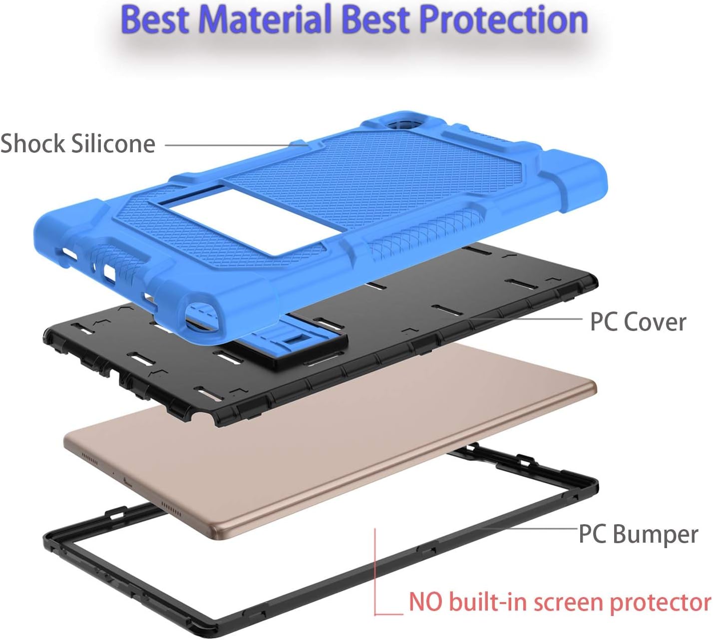 CCMAO Samsung Galaxy Tab A7 10.4 Case 2020, Armor Shockproof Drop Protection Case for Galaxy Tab A7 10.4 Inch (SM-T500/T505/T507 2020 Release) (Blue+Black)