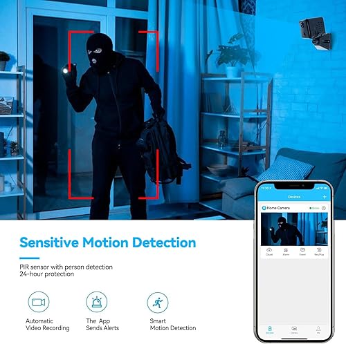 Miniatura 6 de Mini cámara inalámbrica inalámbrica inalámbrica 2K HD, cámara de seguridad oculta con visión nocturna, detección de movimiento, almacenamiento en la