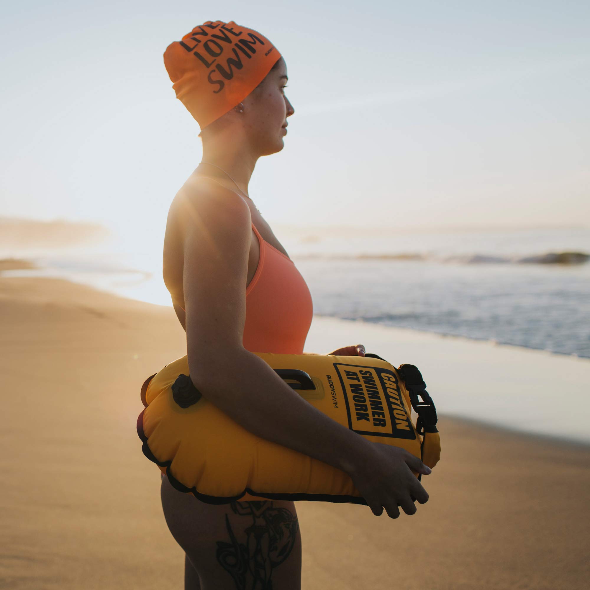 Drybag 28 Litri Impermeabile Buddyswim Boa Per Nuoto Acque Libere